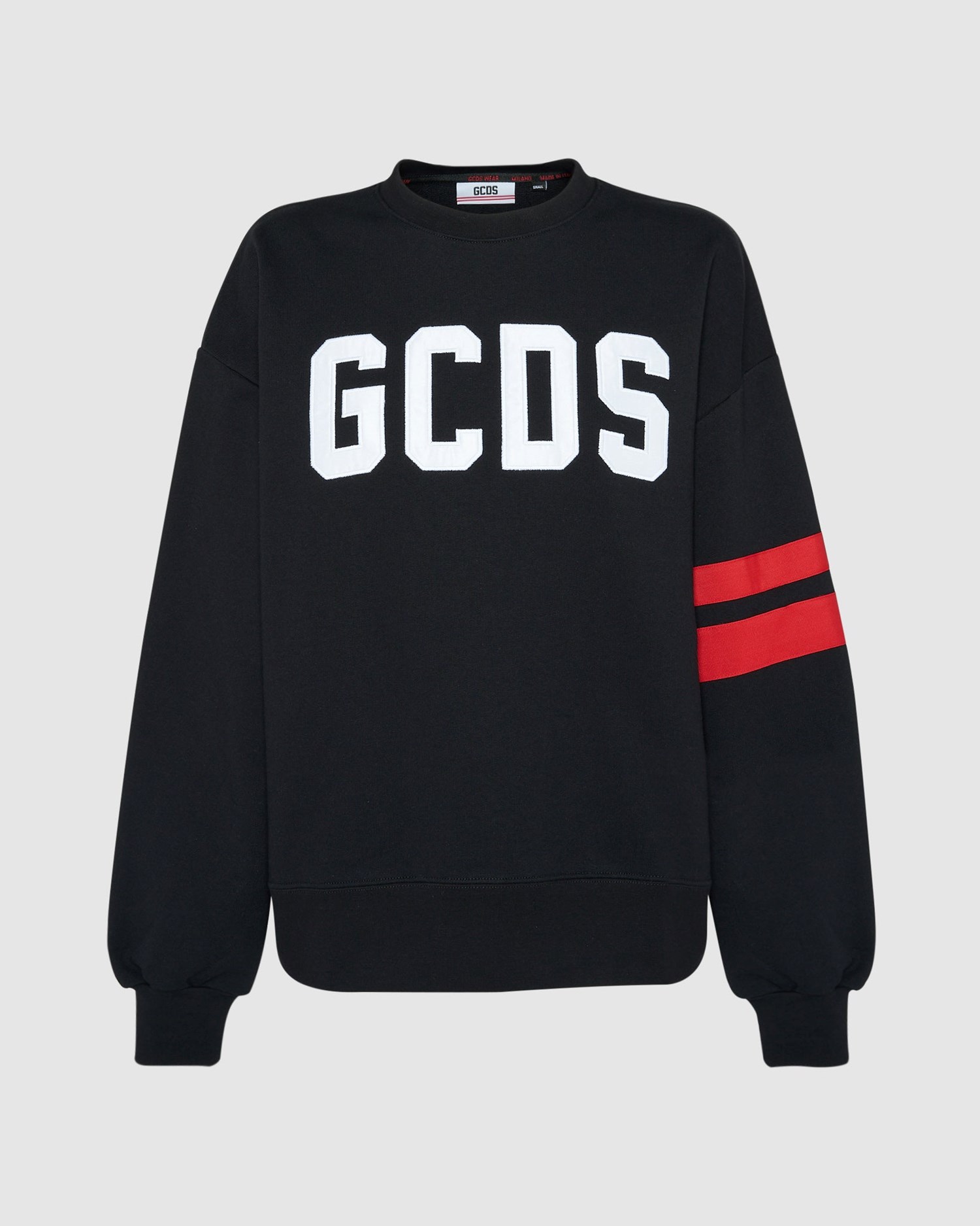 Sweat À Capuche GCDS Logo Crewneck Femme Noir | 460782-JMY