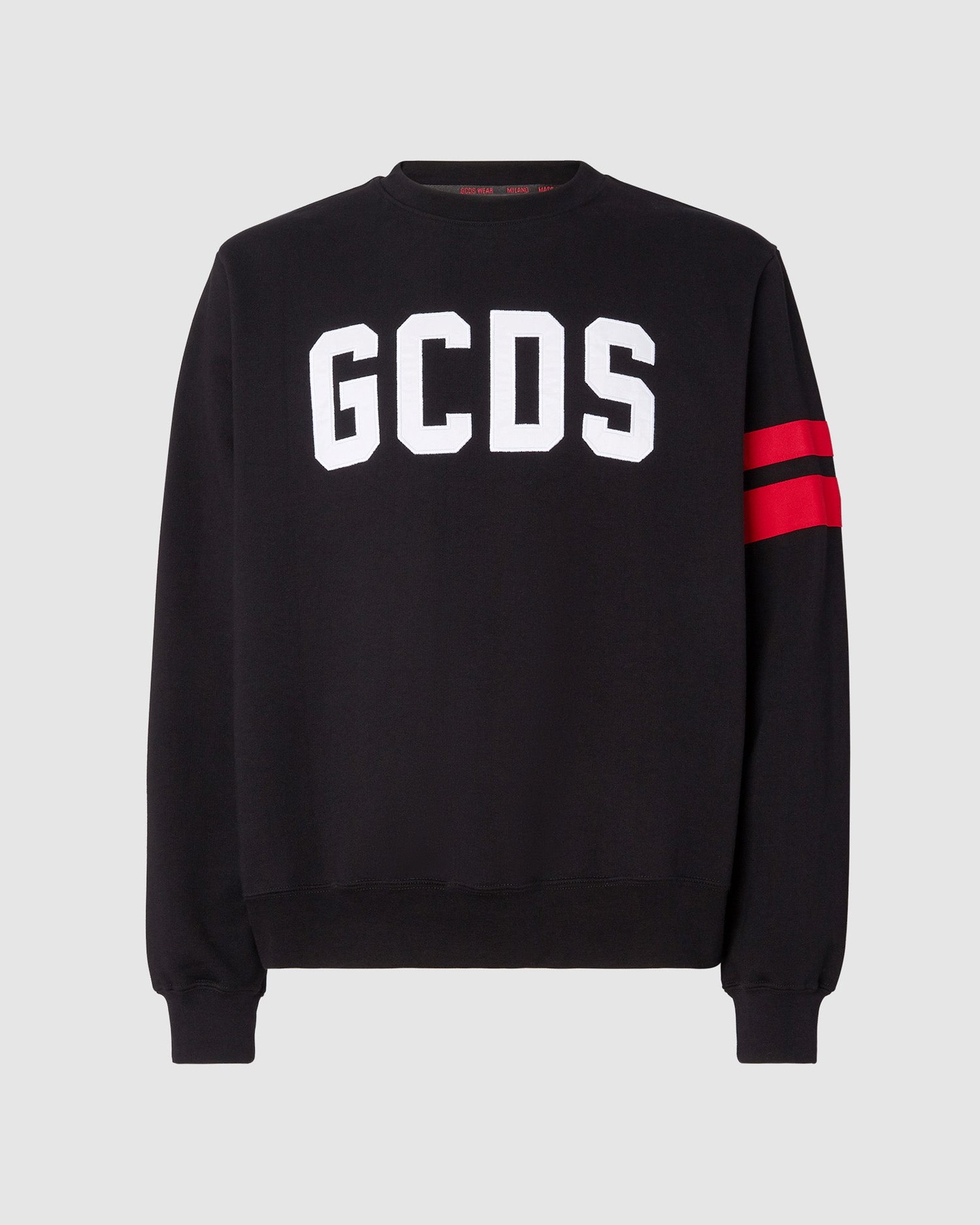 Sweat À Capuche GCDS Logo Regular Crewneck Homme Noir | 719036-SDF