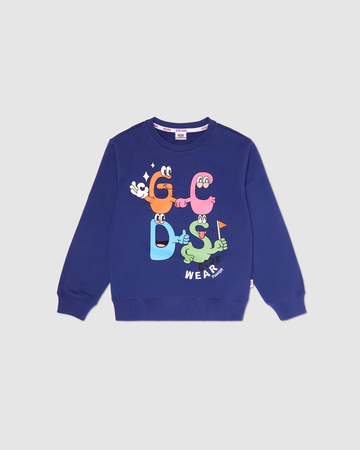 Sweat À Capuche GCDS Monsters Crewneck Enfant Bleu | 347168-XKT