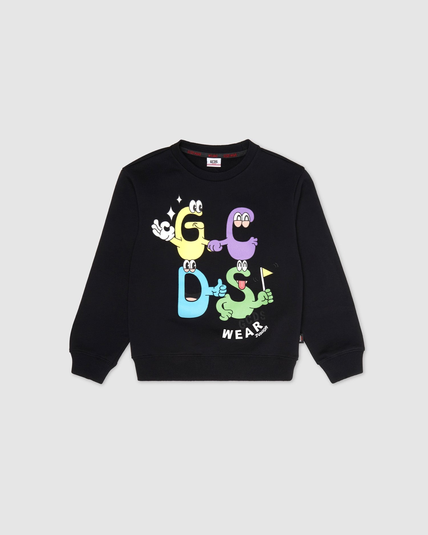 Sweat À Capuche GCDS Monsters Crewneck Enfant Noir | 438650-OJA