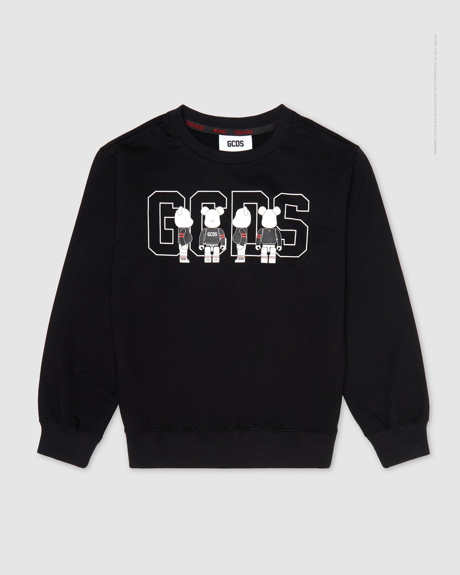 Sweat À Capuche GCDS X Bearbrick Junior Crewneck Enfant Noir | 658301-YCS