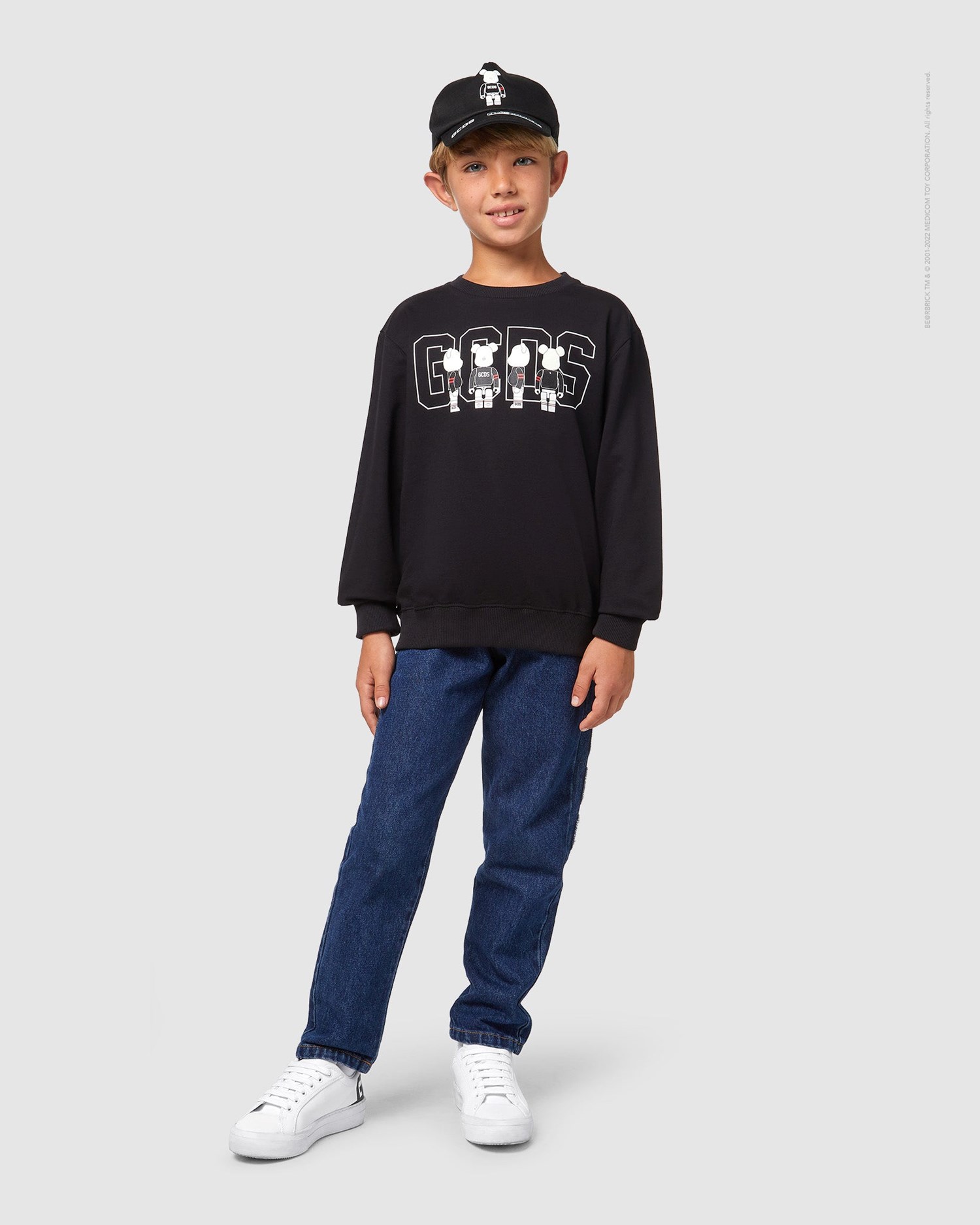 Sweat À Capuche GCDS X Bearbrick Junior Crewneck Enfant Noir | 658301-YCS