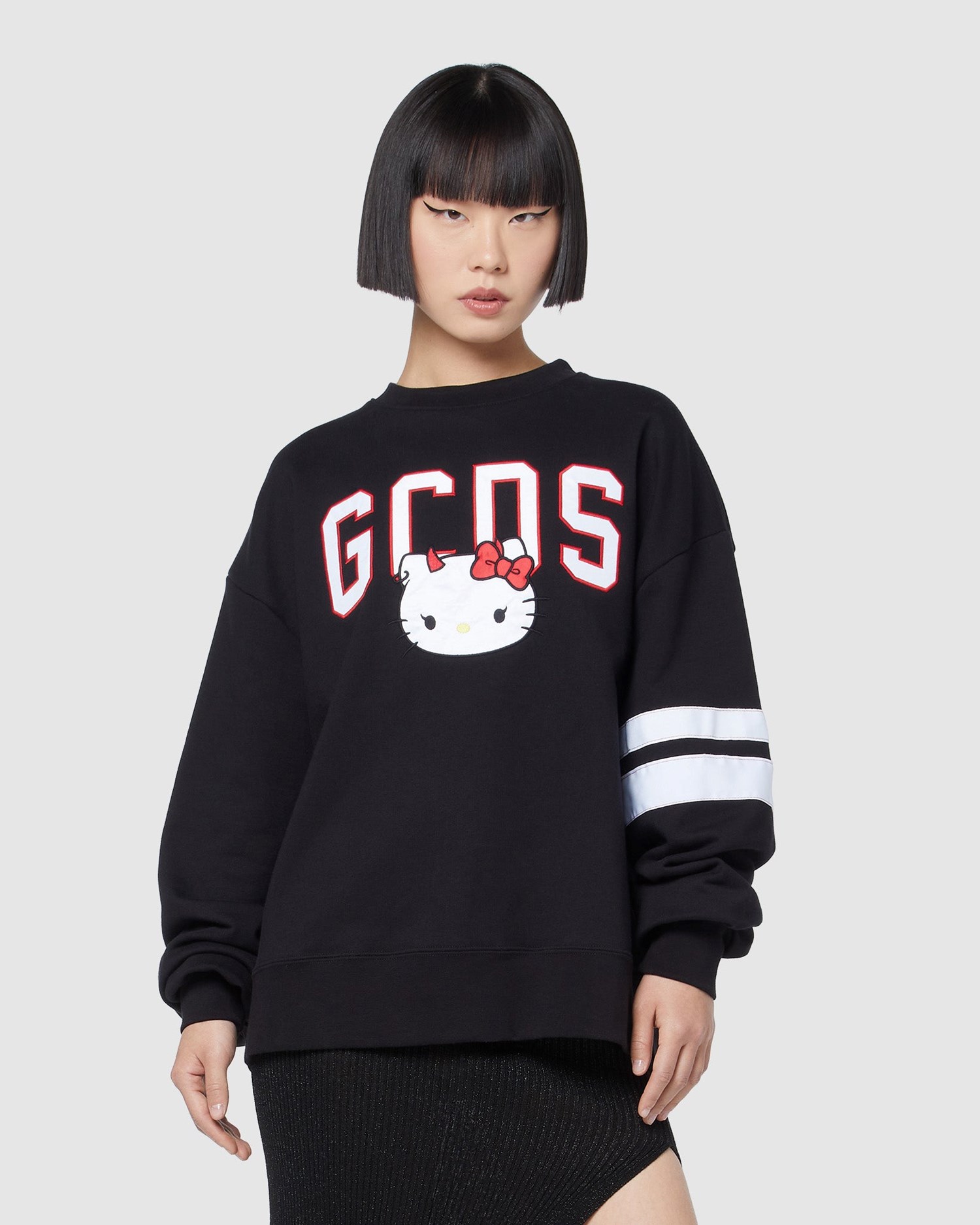 Sweat À Capuche GCDS Hello Kitty Oversized Hoodie Homme Noir | 624071-PJD