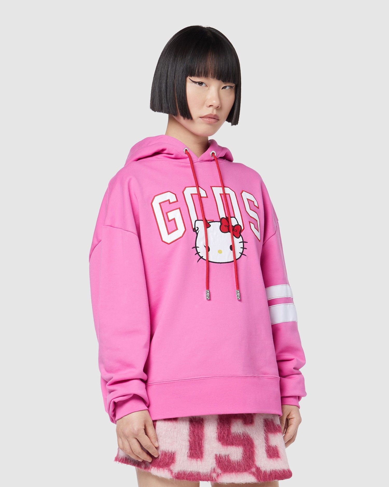 Sweat A Capuche GCDS Solde Hello Kitty Oversized Hoodie Homme Noir