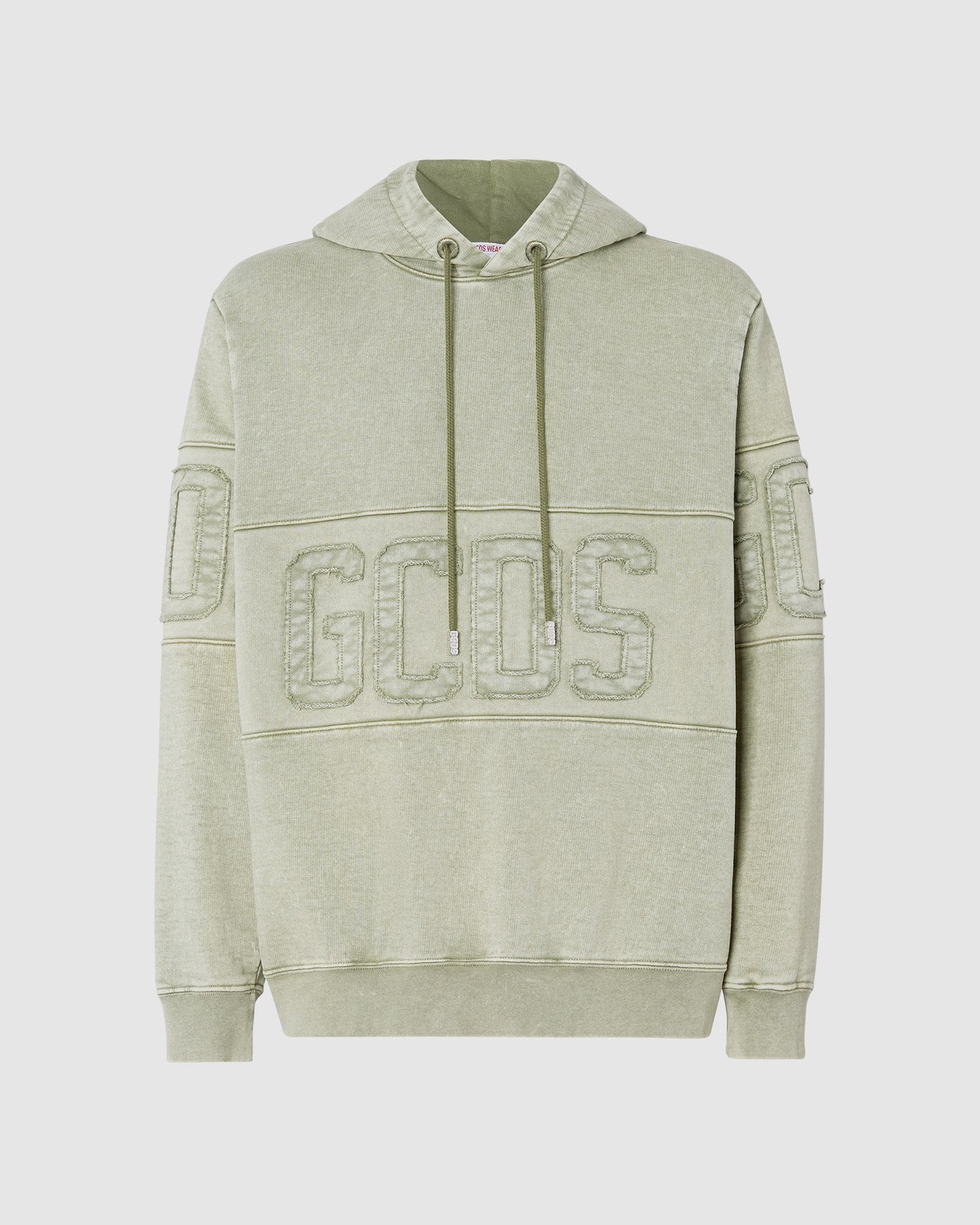 Sweat À Capuche GCDS Overdyed Gcds Logo Band Hoodie Homme Vert | 017952-XBH
