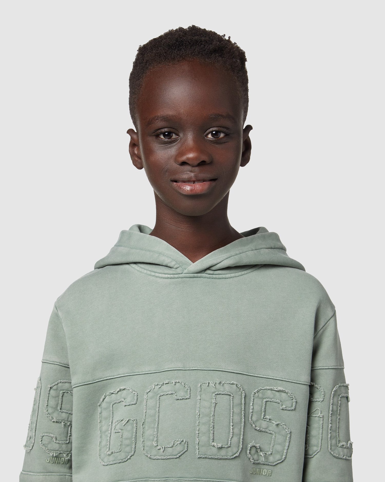 Sweat À Capuche GCDS Overdyed Gcds Logo Band Hoodie Enfant Vert | 370916-JUX