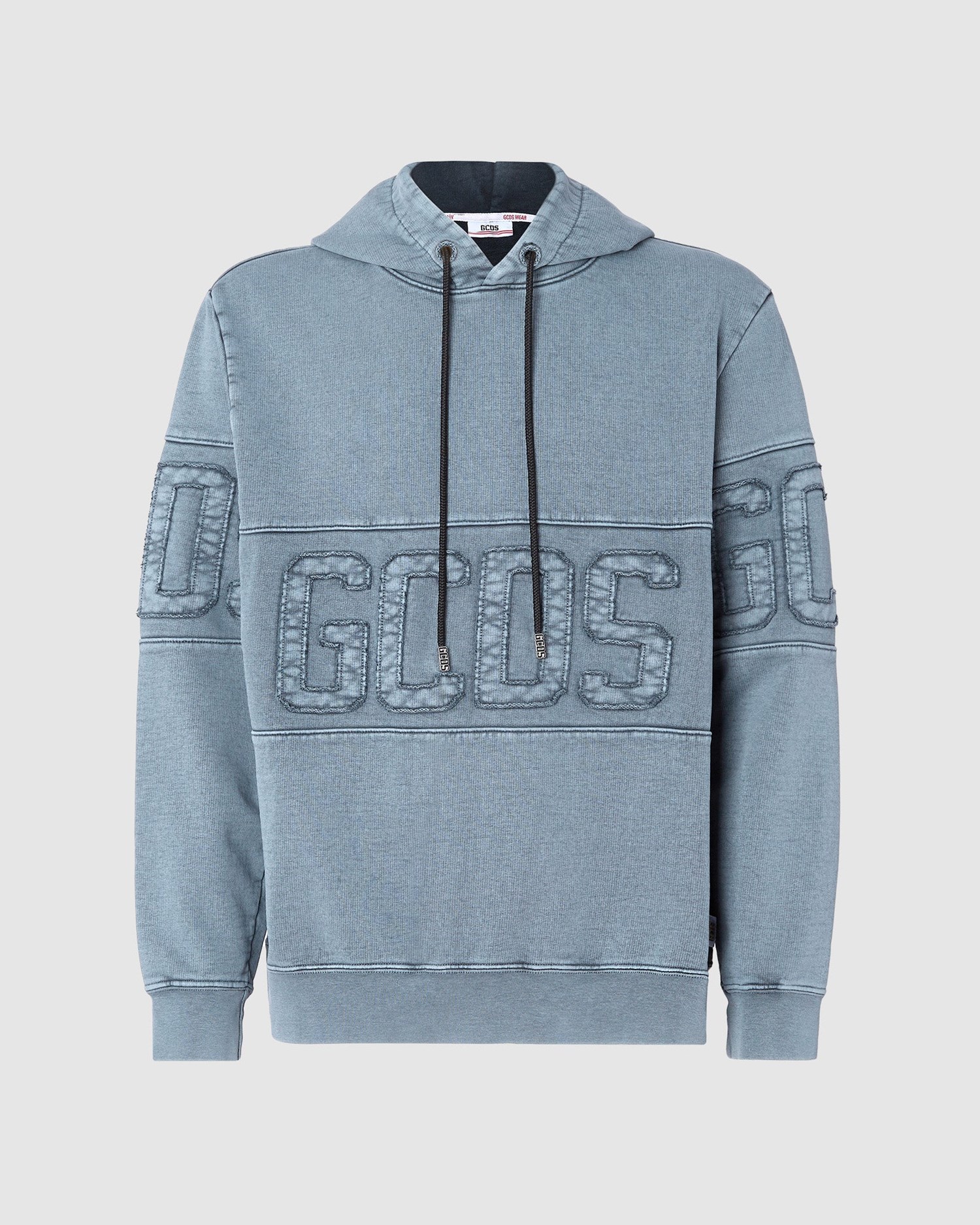 Sweat À Capuche GCDS Overdyed Gcds Logo Band Hoodie Homme Noir | 793045-ZXW