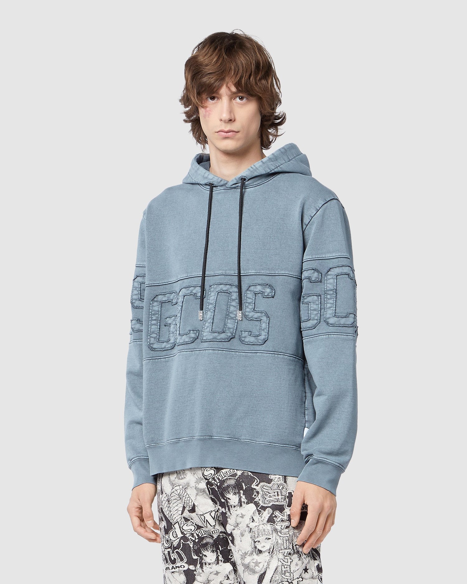 Sweat À Capuche GCDS Overdyed Gcds Regular Hoodie Homme Noir | 142307-AKZ