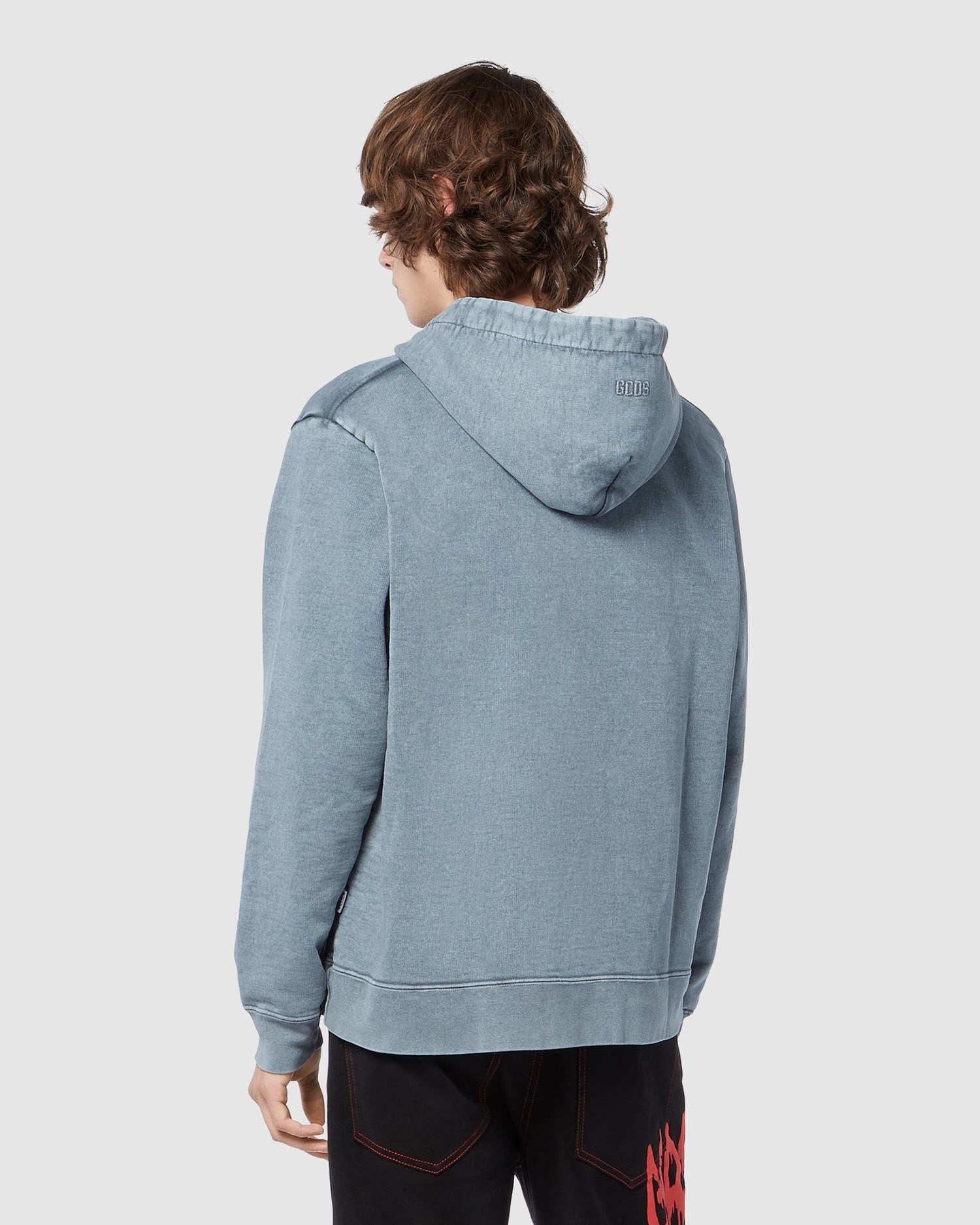 Sweat À Capuche GCDS Overdyed Gcds Zip-up Hoodie Homme Noir | 967382-CBX