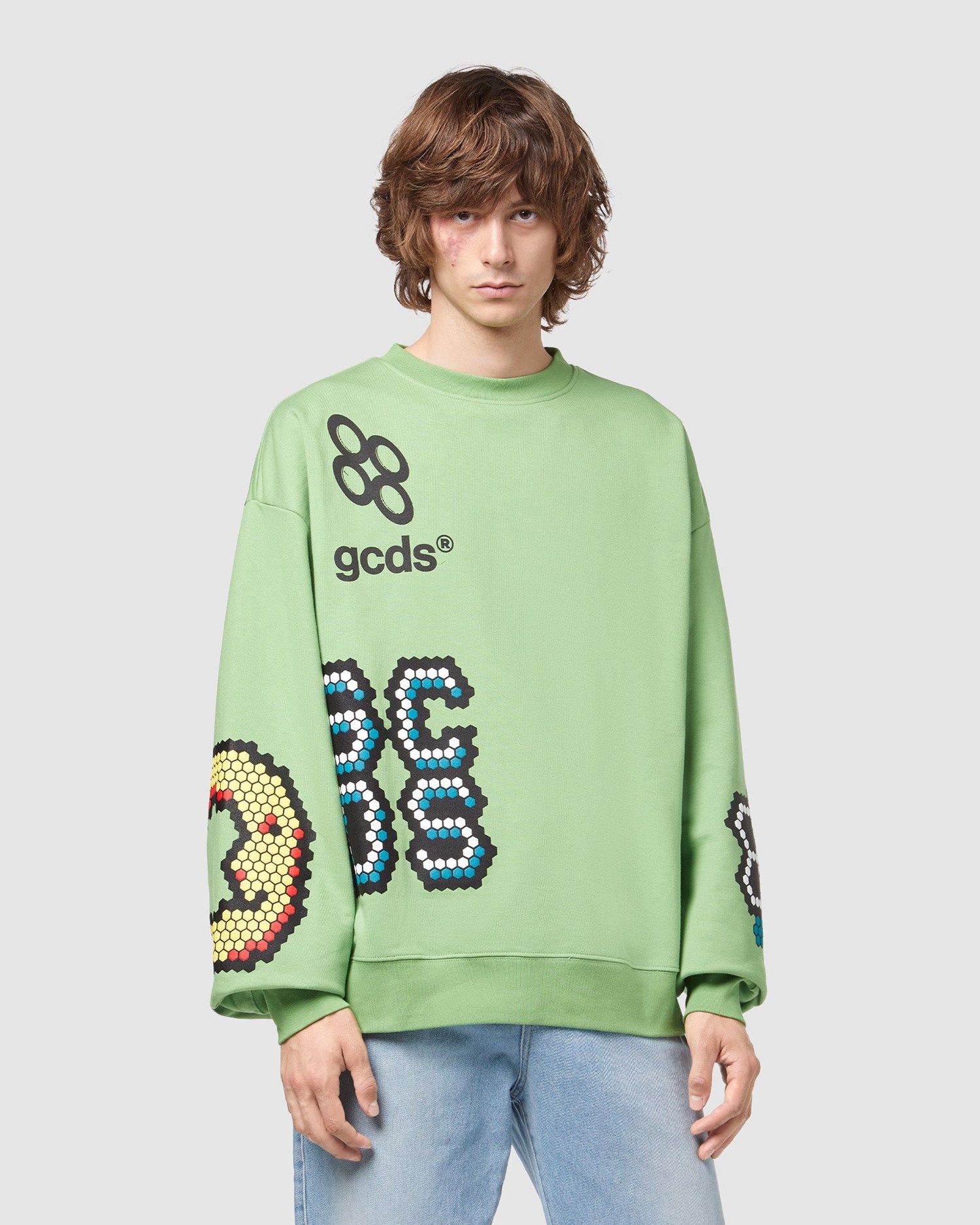 Sweats GCDS Capri Oversized Crewneck Sweatshirt Homme Bleu | 601573-FDS