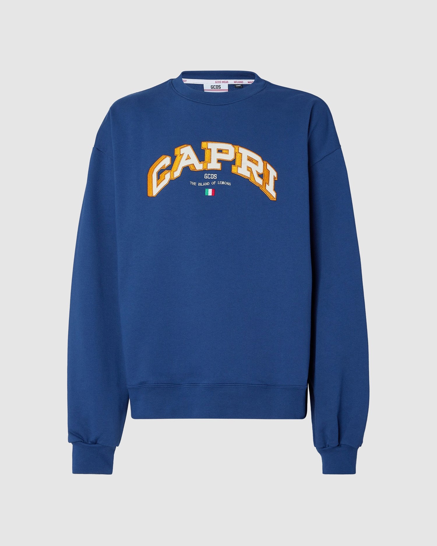 Sweats GCDS Capri Oversized Crewneck Sweatshirt Homme Bleu | 601573-FDS