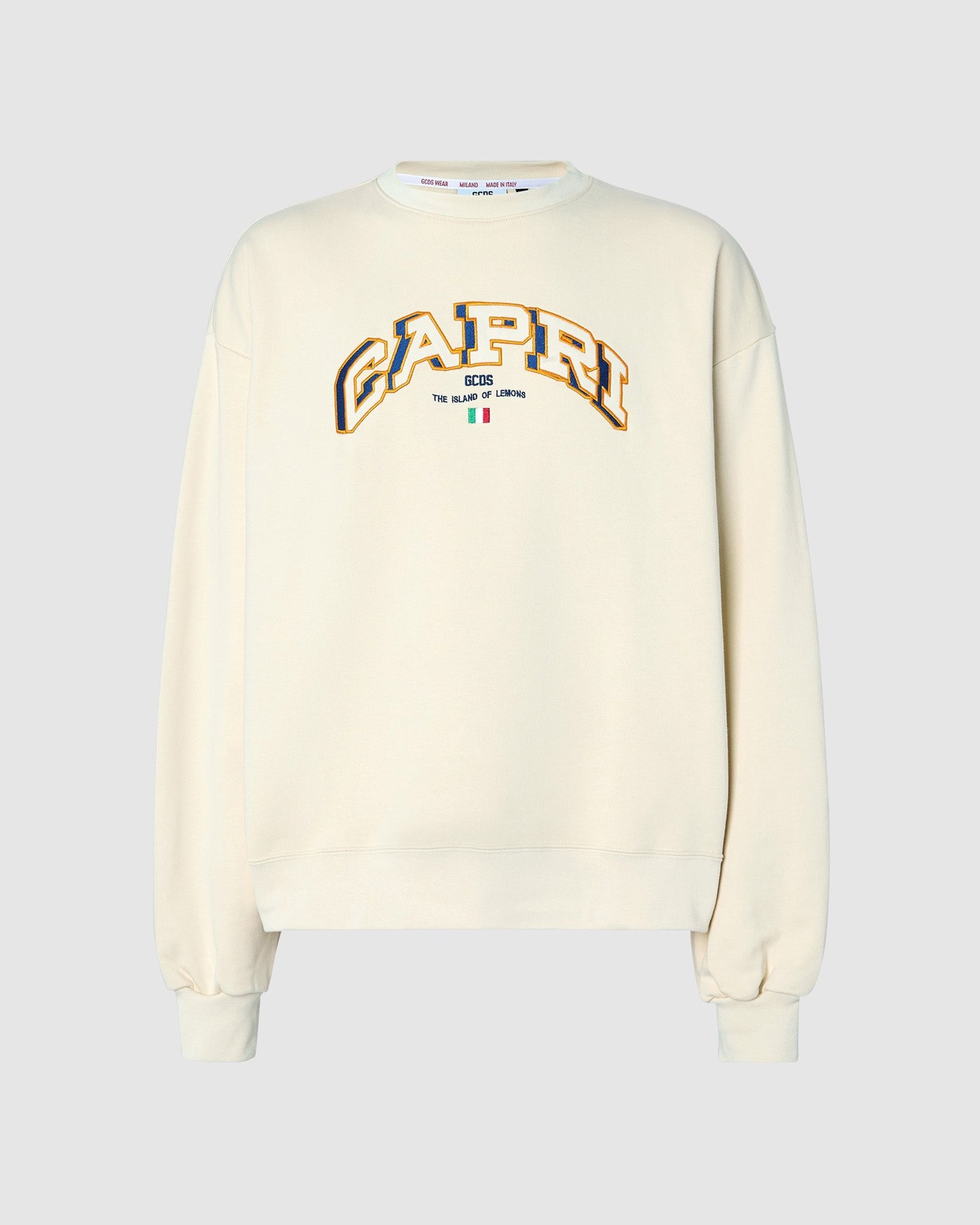 Sweatshirt GCDS Capri Oversized Crewneck Sweatshirt Femme Grise | 523064-NMD