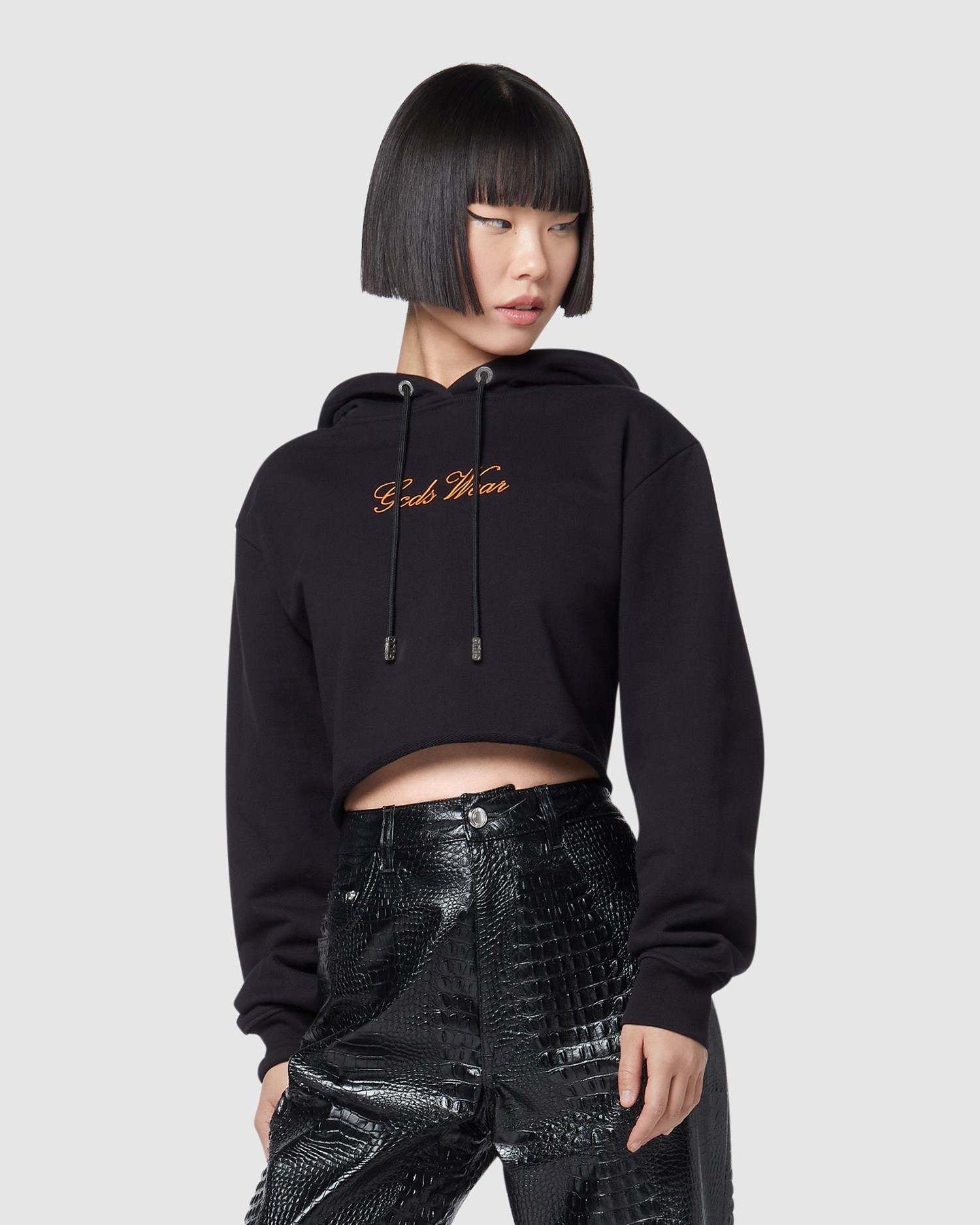 Sweatshirt GCDS Daffy Duck Cropped Sweatshirt Femme Noir | 937450-HLC