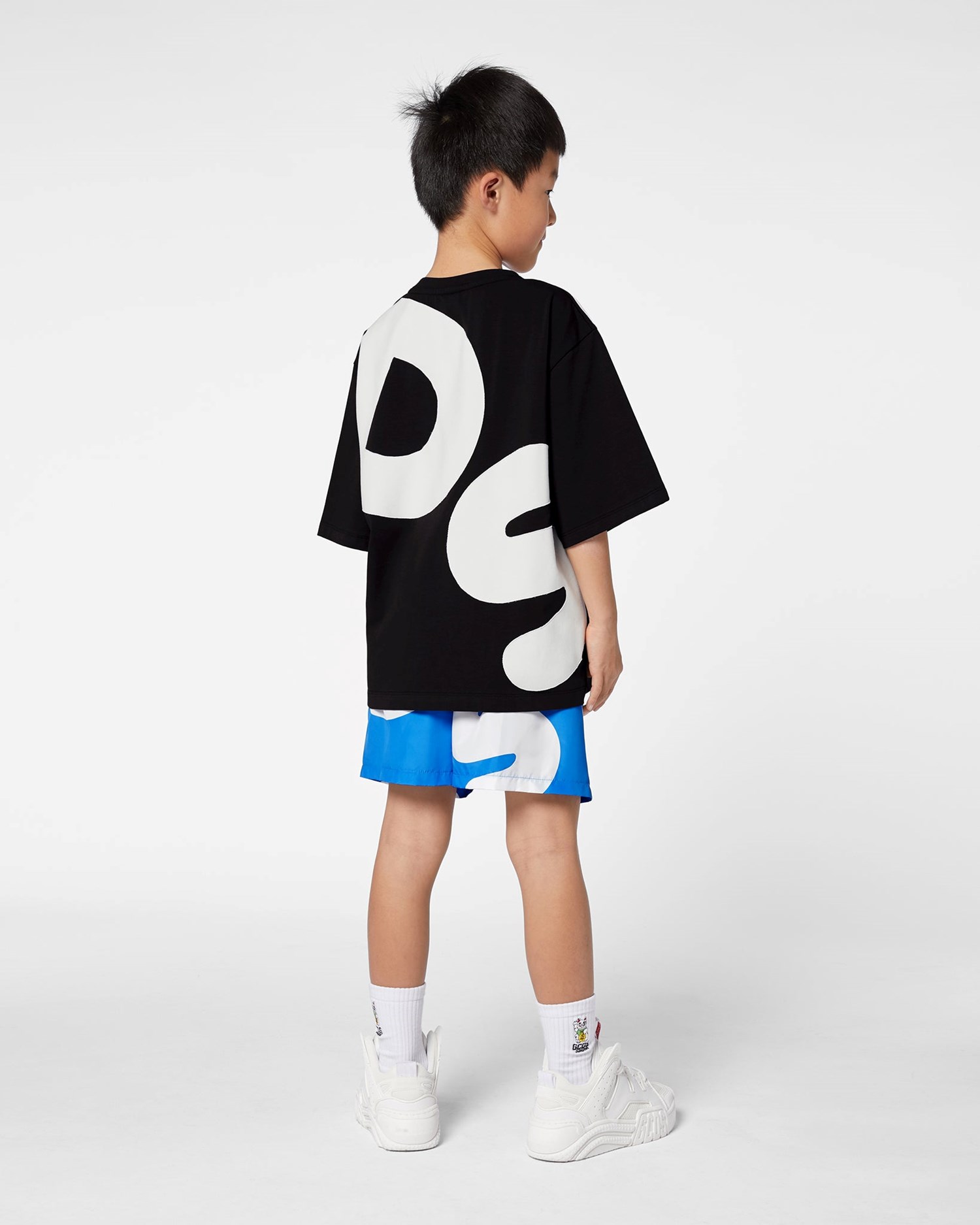 T Shirts GCDS Andy Logo T-shirt Enfant Noir | 547296-DNS