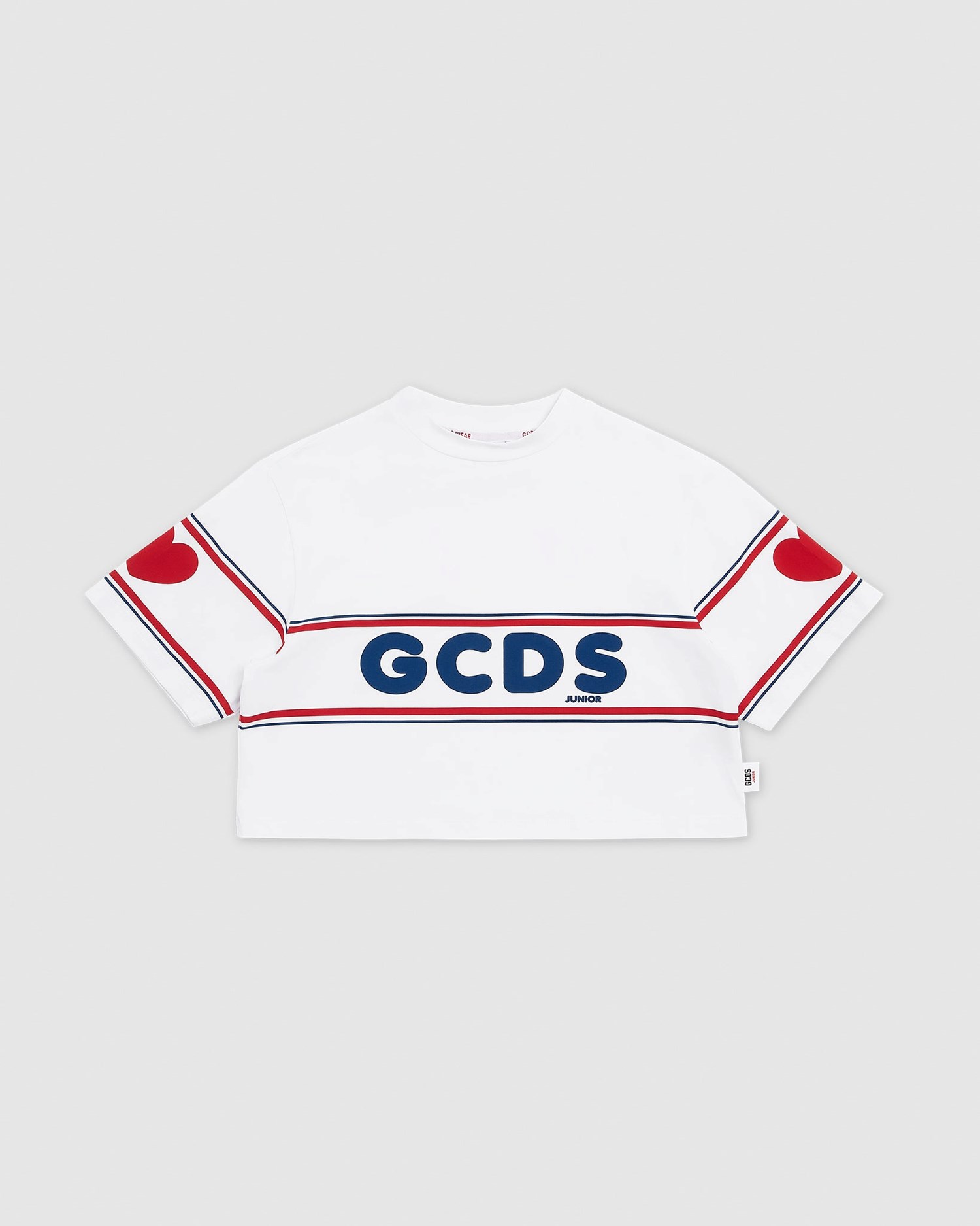 T Shirts GCDS Crop Gcds Logo T-shirt Enfant Blanche | 608142-SJD