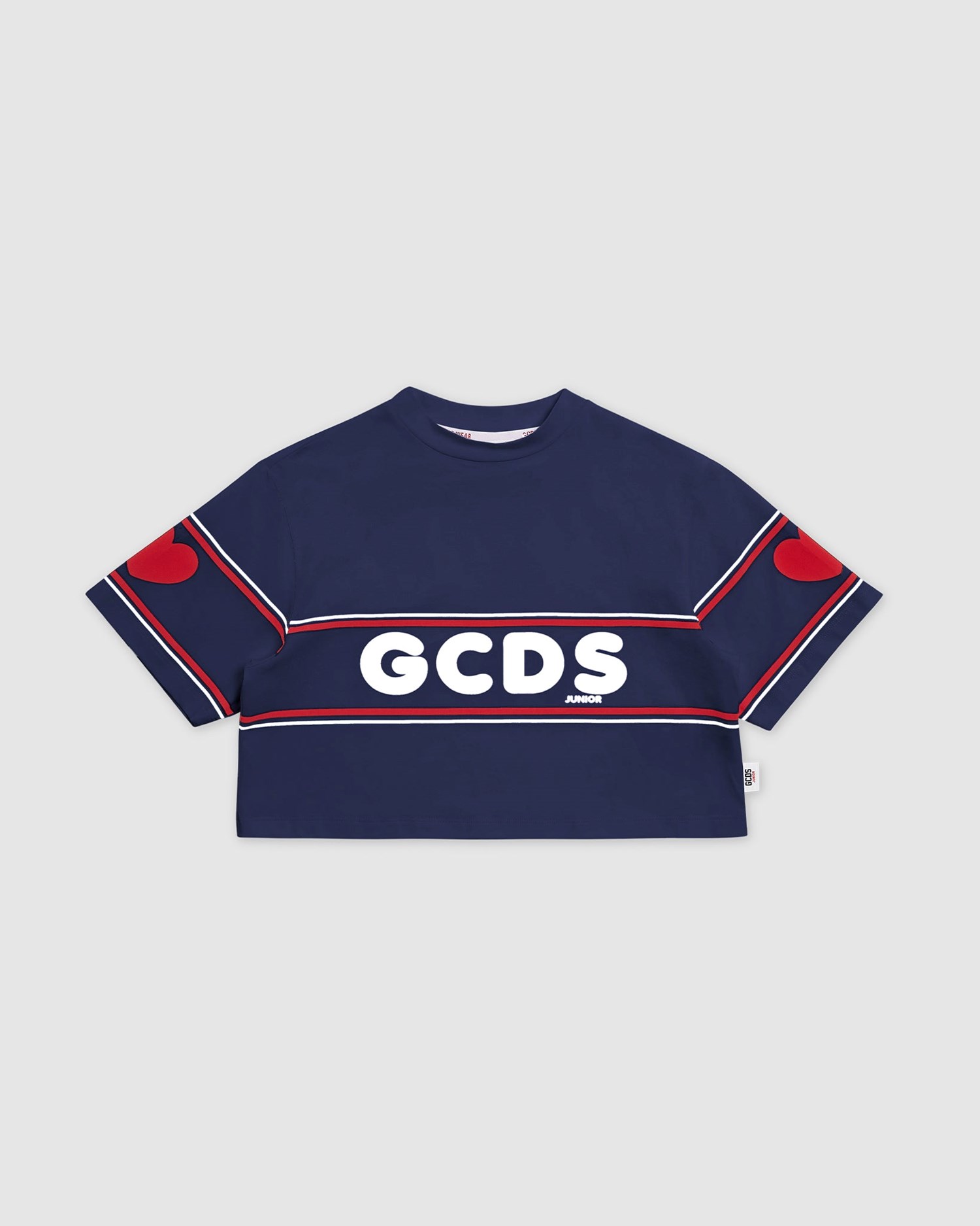 T Shirts GCDS Crop Gcds Logo T-shirt Enfant Bleu Foncé | 934751-EFU