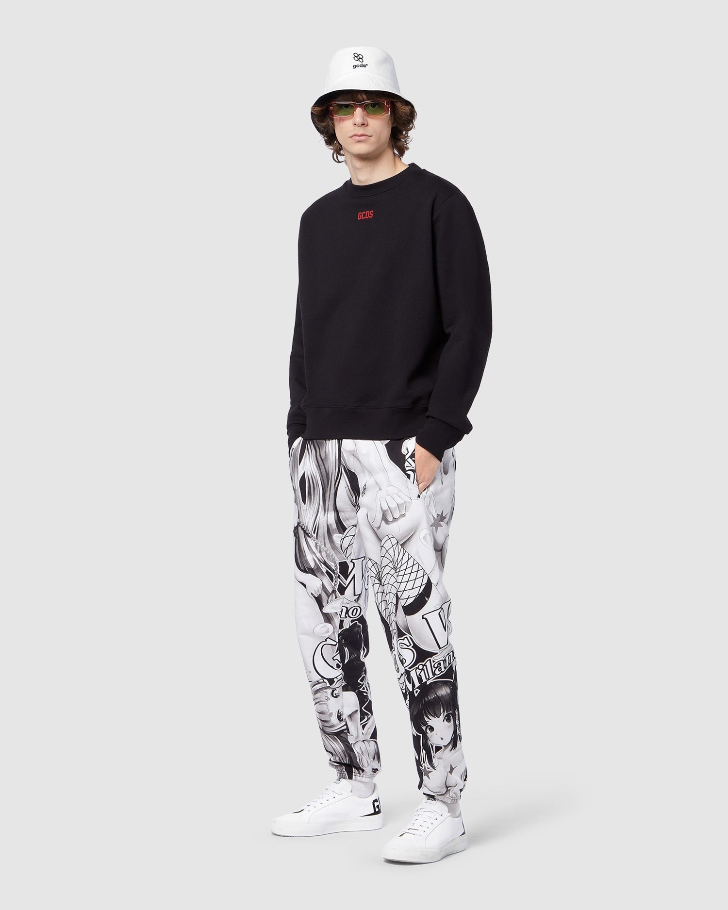 T Shirts GCDS Eco Logo Long Sleeves T-shirt Homme Noir | 480796-FTJ