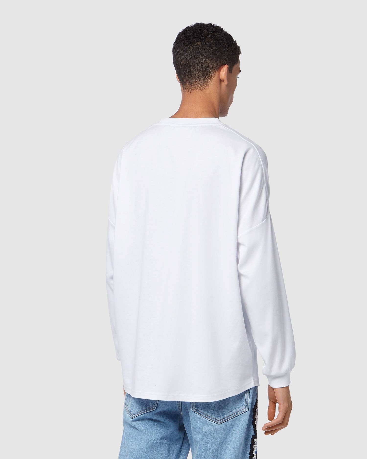 T Shirts GCDS Eco Logo Long Sleeves T-shirt Homme Blanche | 729430-WBC