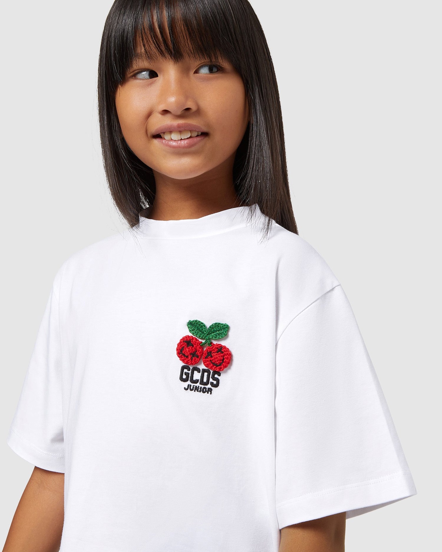 T Shirts GCDS Cherry T-shirt Enfant Blanche | 375902-MLF