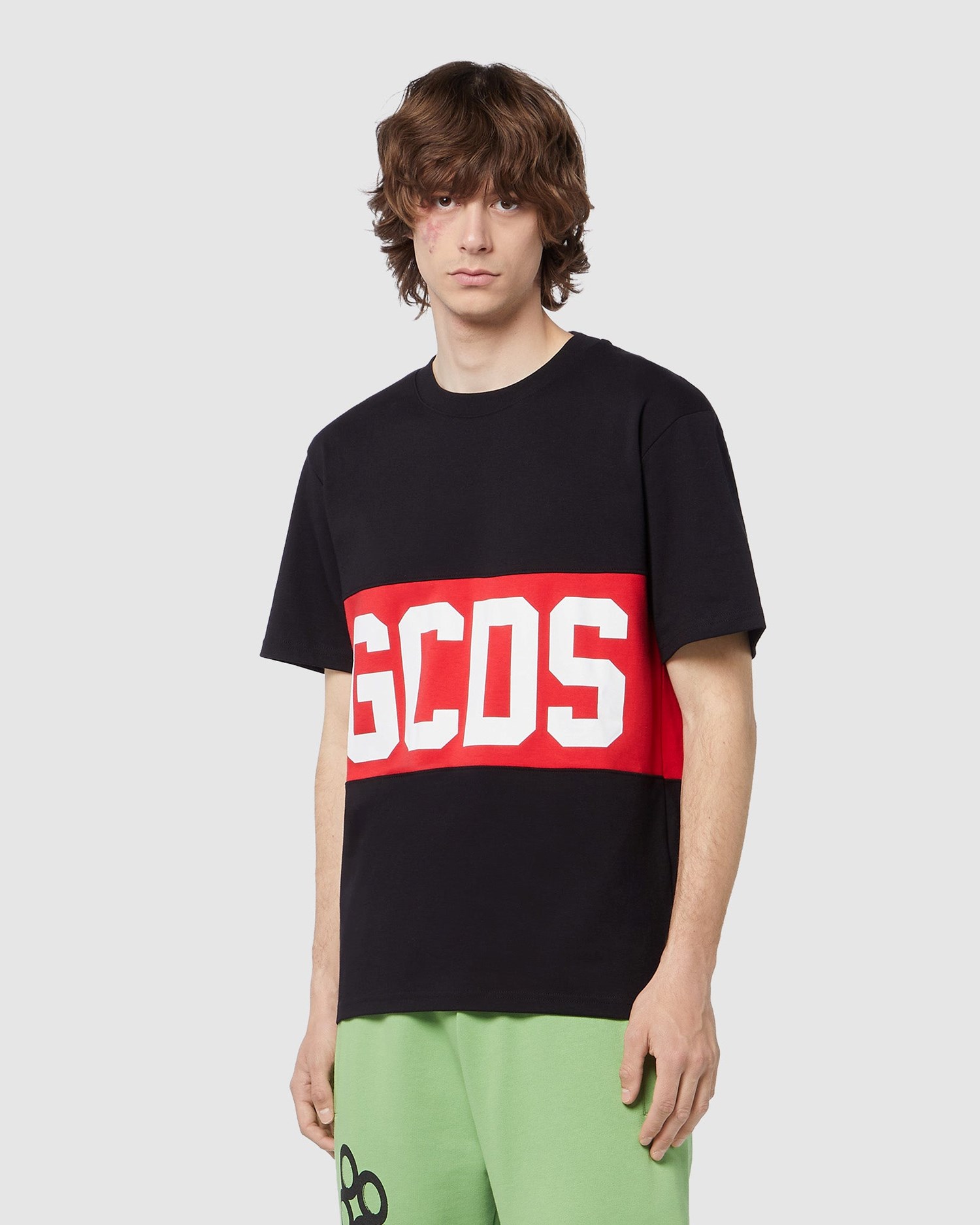 T Shirts GCDS Logo Band Regular T-shirt Homme Noir | 479163-XUP