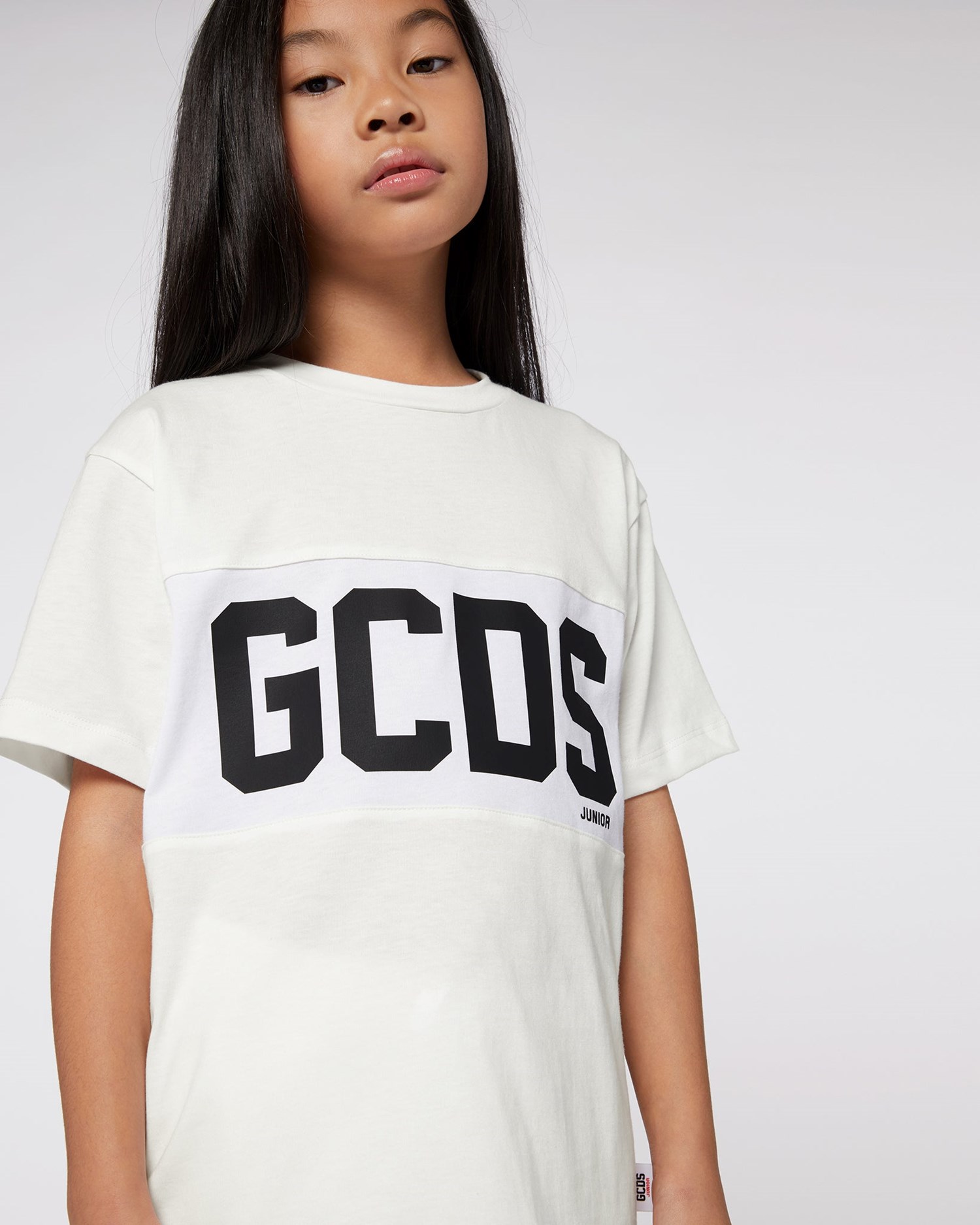 T Shirts GCDS Logo Band T-shirt Enfant Blanche | 163857-RNA