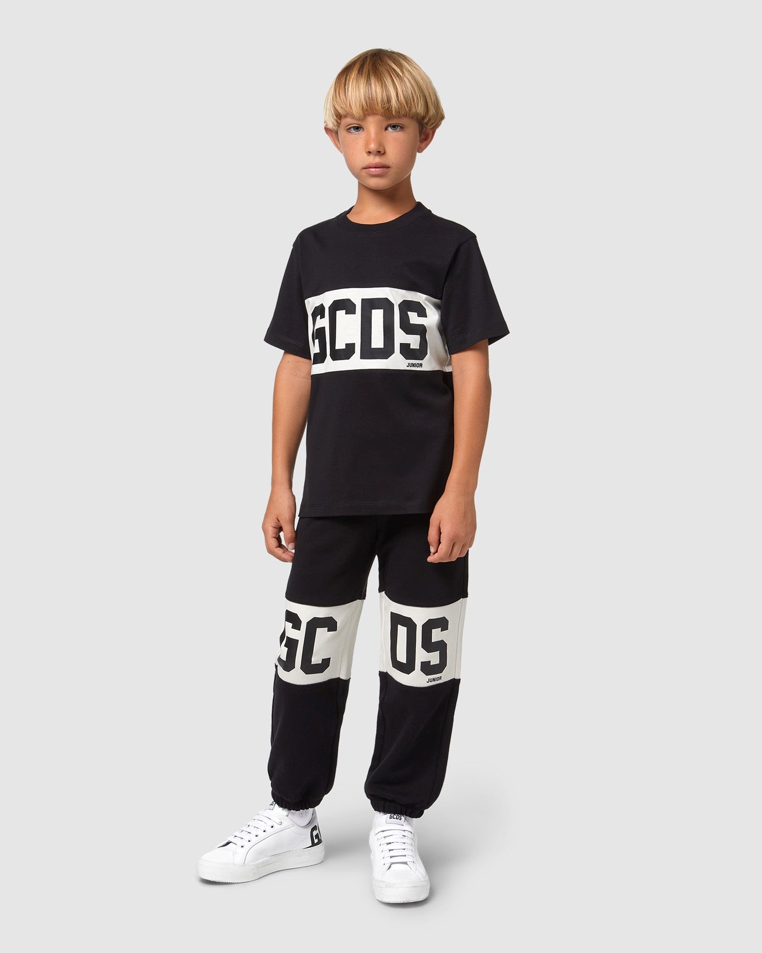 T Shirts GCDS Logo Band T-shirt Enfant Noir | 204951-GJS