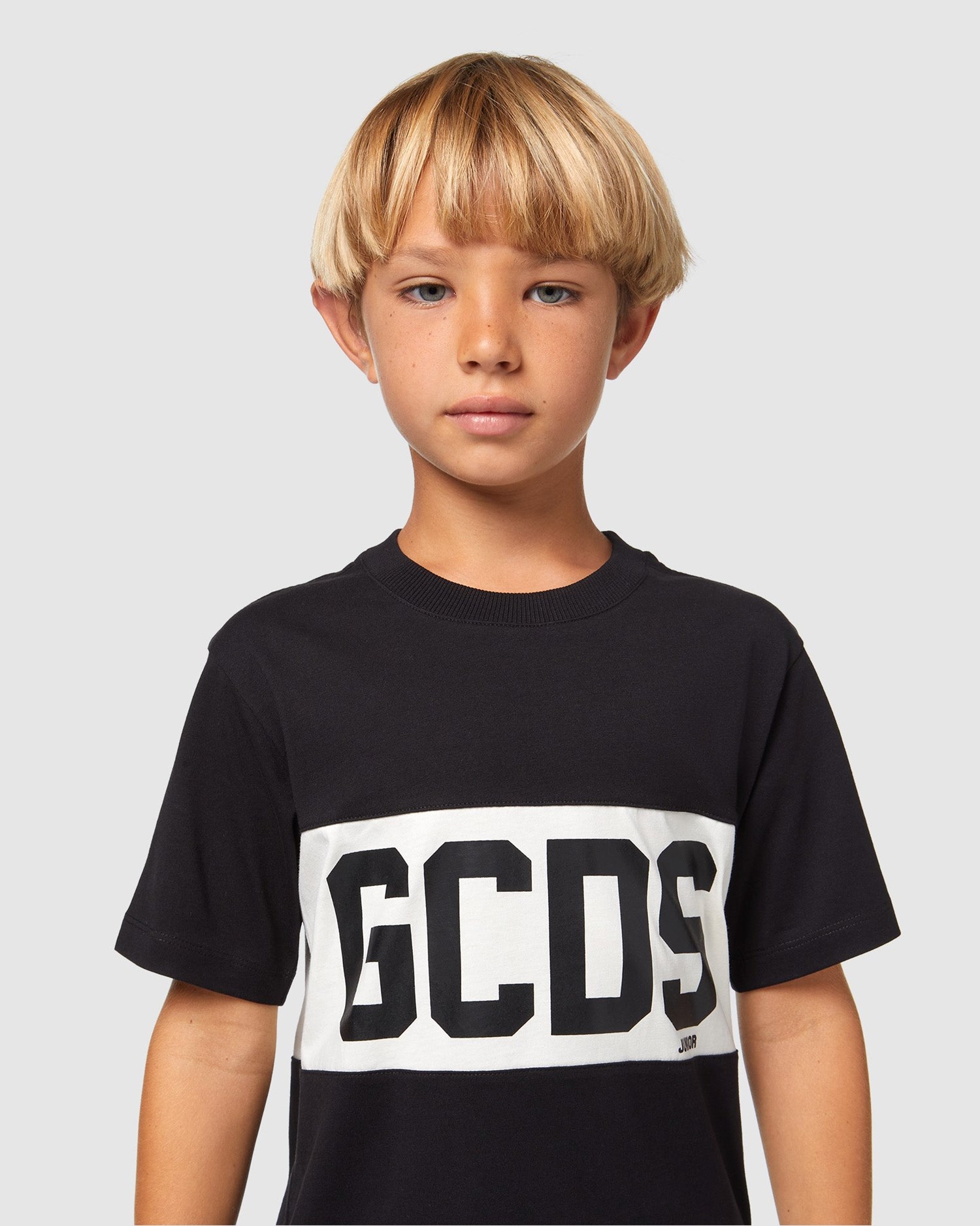 T Shirts GCDS Logo Band T-shirt Enfant Noir | 204951-GJS