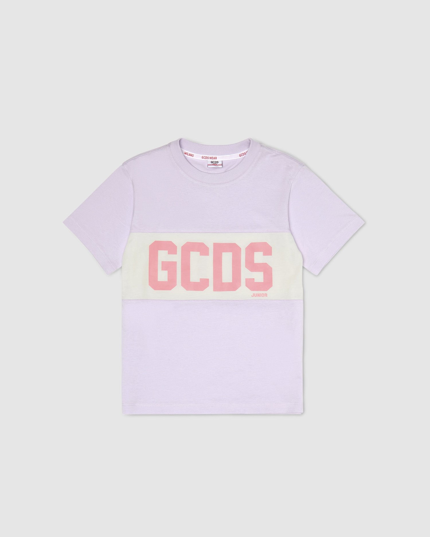 T Shirts GCDS Logo Band T-shirt Enfant Lilac | 345810-CHR
