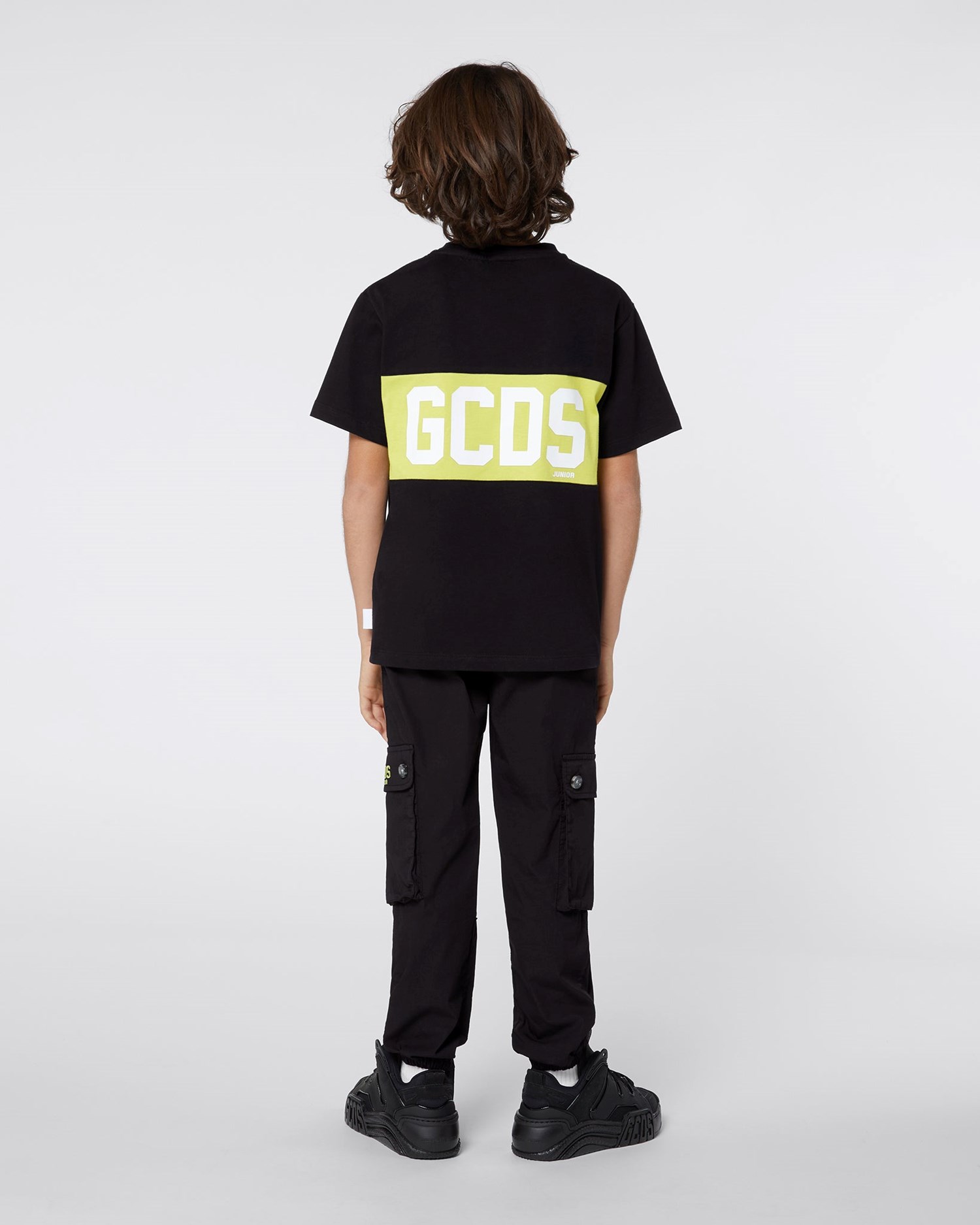T Shirts GCDS Logo Band T-shirt Enfant Lime | 369147-NWQ