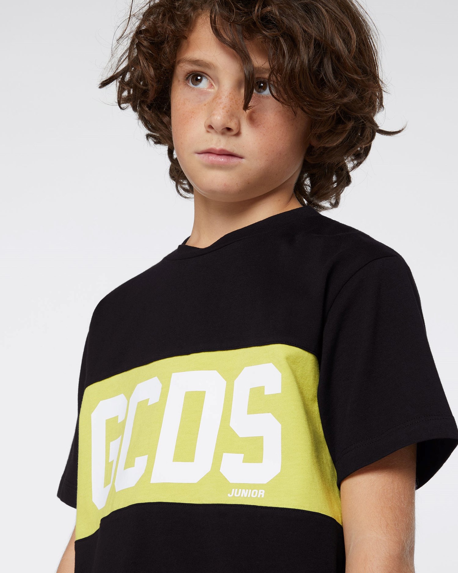 T Shirts GCDS Logo Band T-shirt Enfant Lime | 369147-NWQ