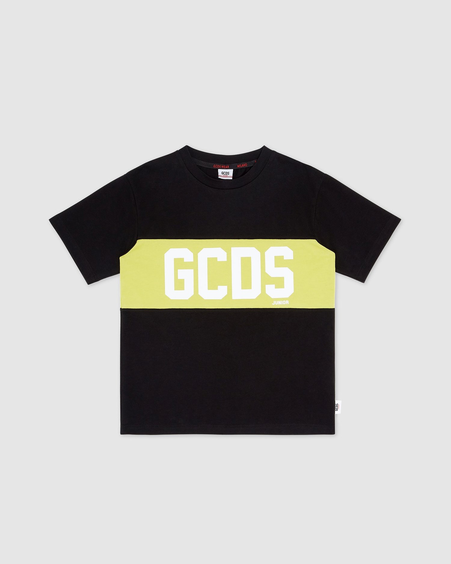 T Shirts GCDS Logo Band T-shirt Enfant Lime | 369147-NWQ