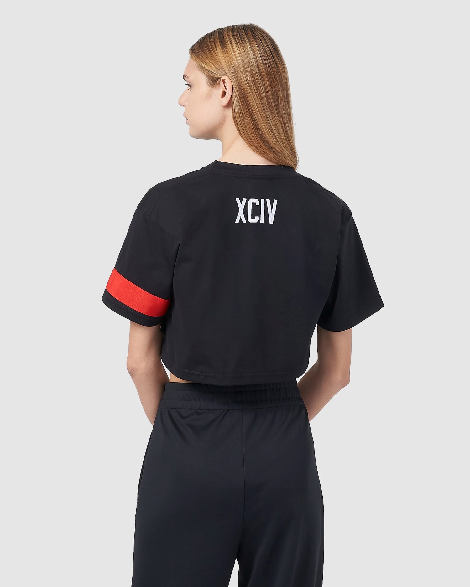 T Shirts GCDS Logo Crop T-shirt Femme Noir | 920364-VTF
