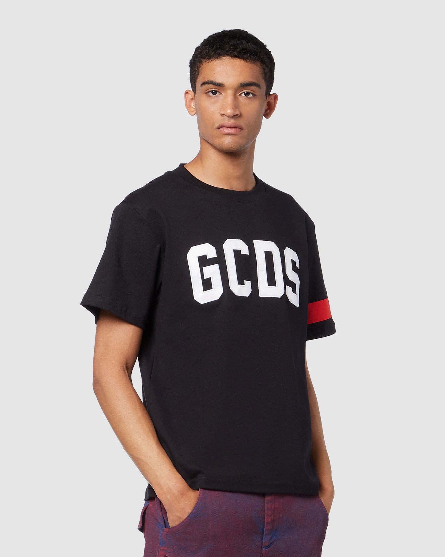 T Shirts GCDS Logo Regular T-shirt Homme Noir | 975281-BDX