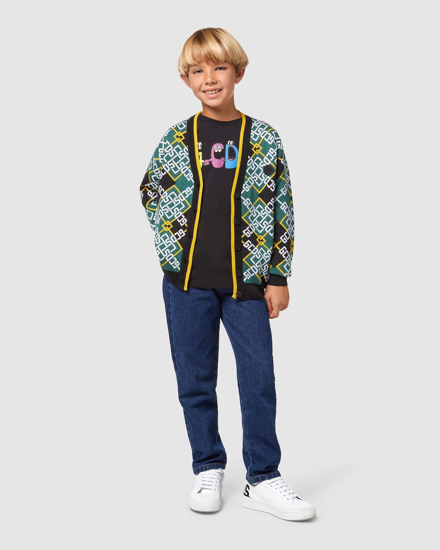 T Shirts GCDS Monsters T-shirt Enfant Noir | 508719-CUR