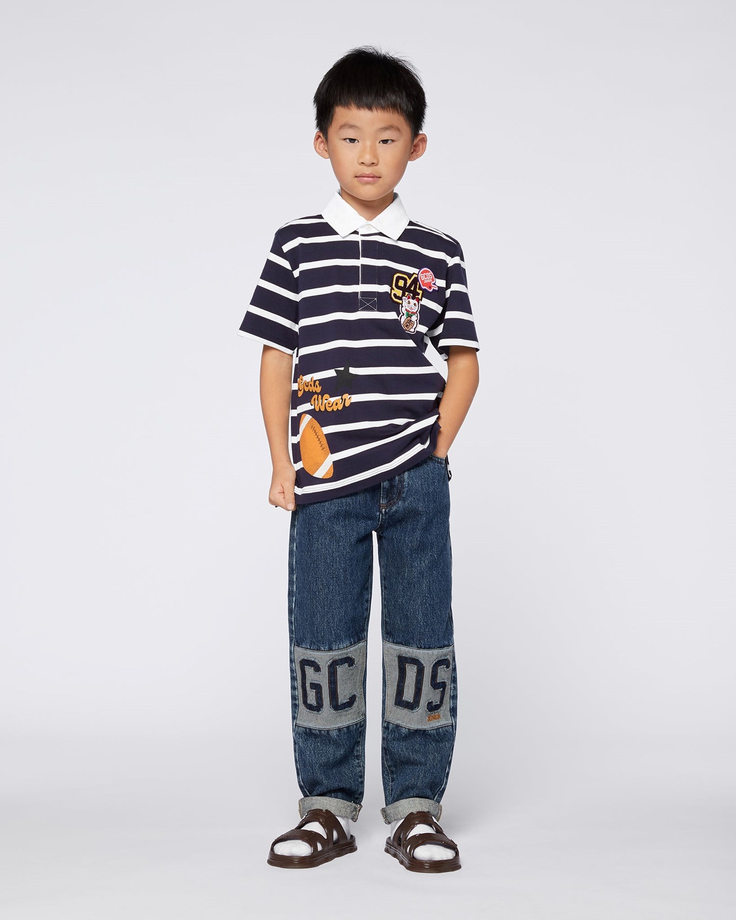 T Shirts GCDS Rugby Polo Enfant Multicolore | 498536-NFK