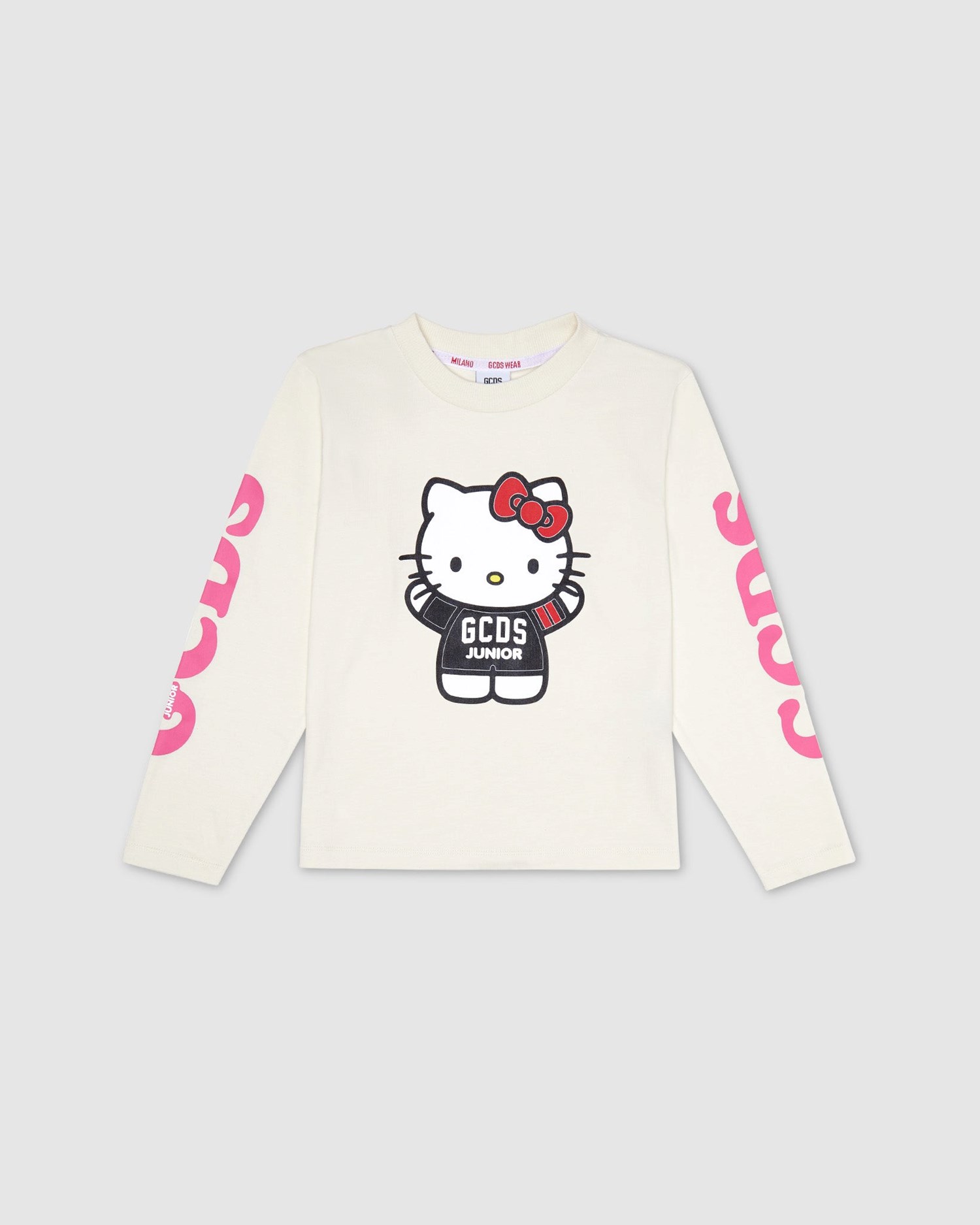 T Shirts GCDS Hello Kitty Longsleeves T-shirt Enfant Blanche | 250643-SOT