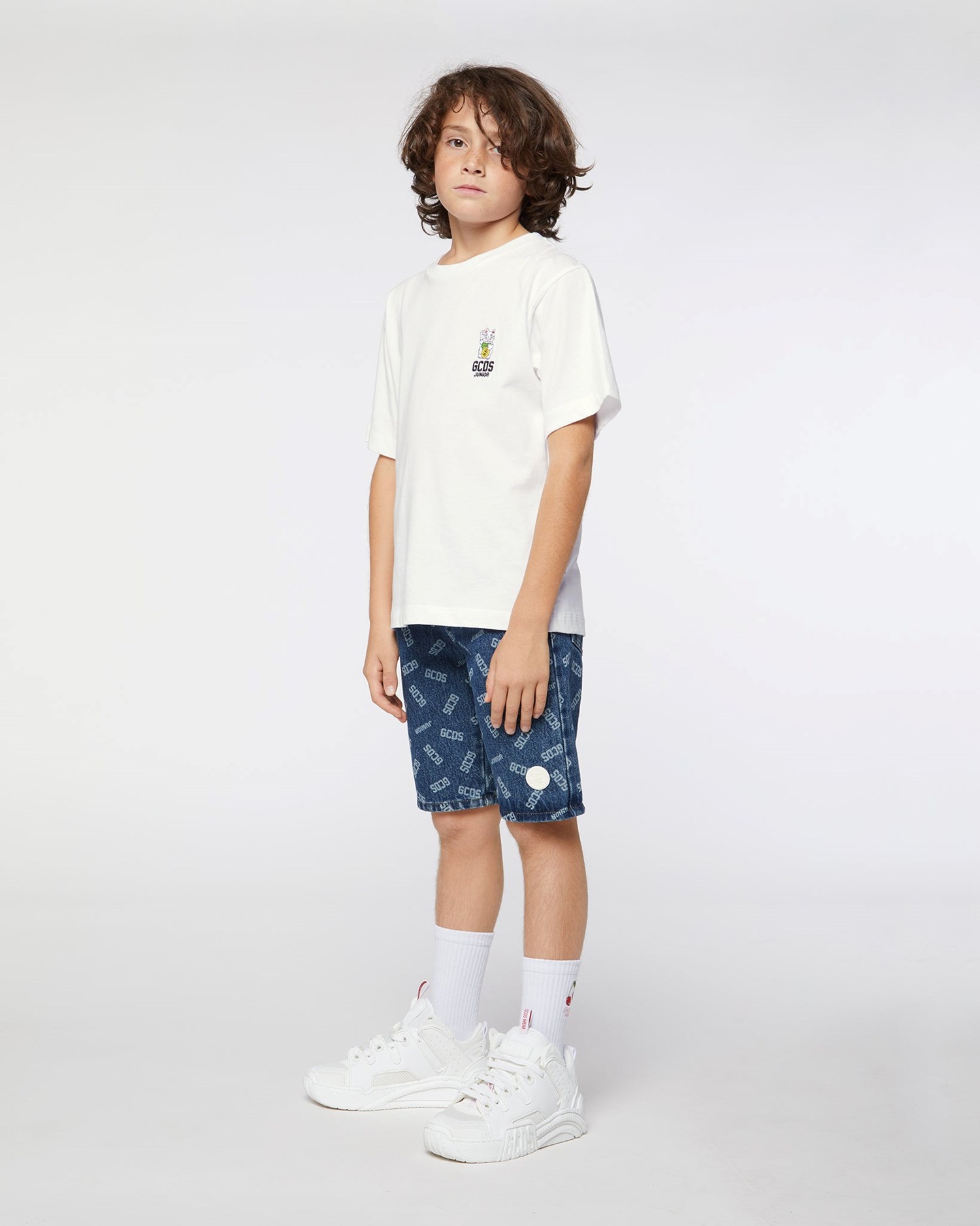 T Shirts GCDS Kittho T-shirt Enfant Blanche | 172965-KIA