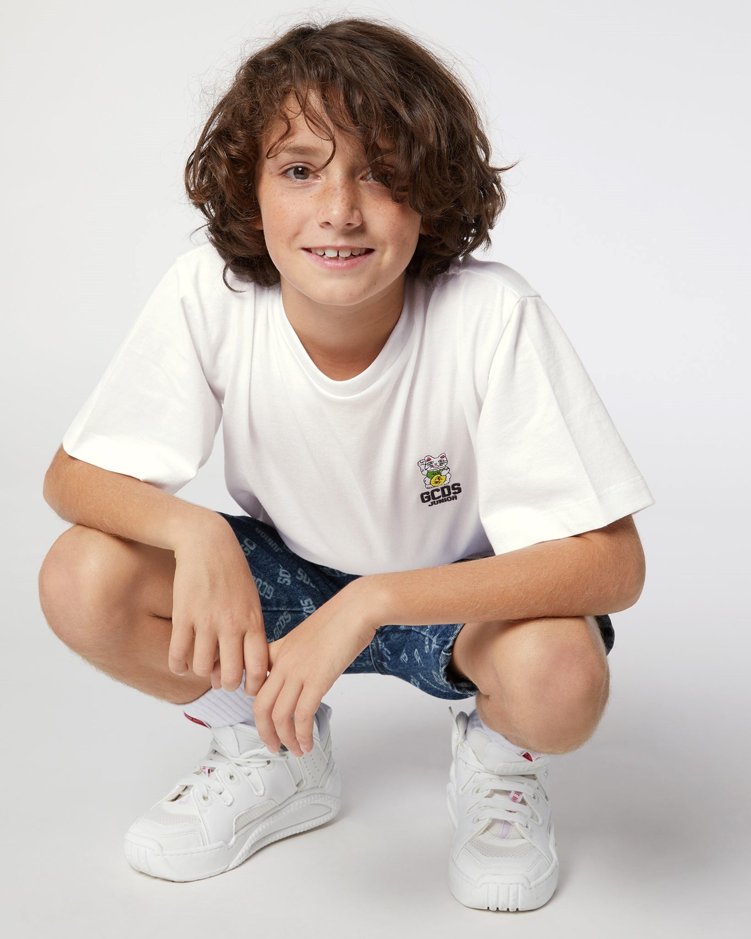 T Shirts GCDS Kittho T-shirt Enfant Blanche | 172965-KIA