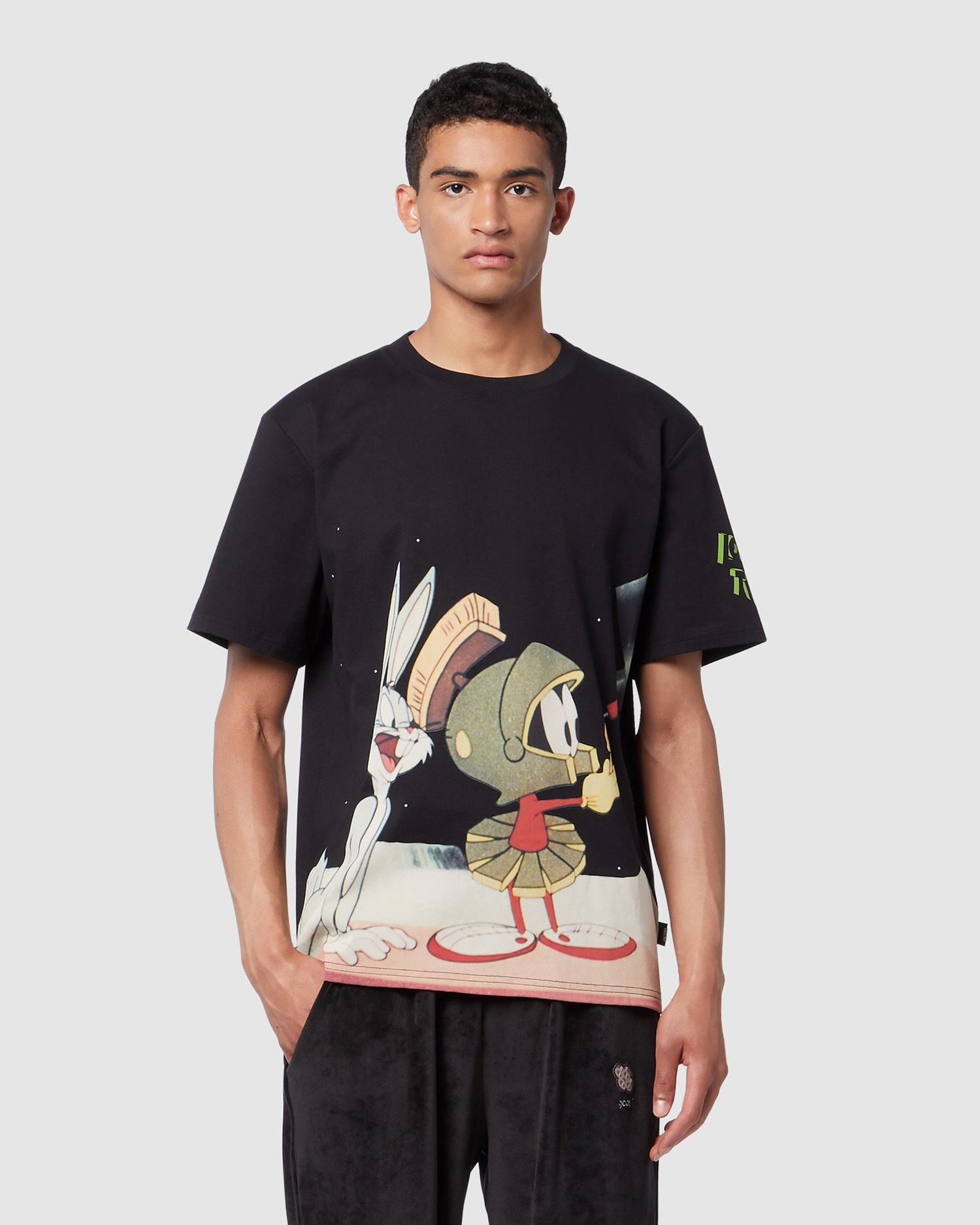T Shirts GCDS Looney Tunes Regular T-shirt Homme Noir | 256483-ODQ