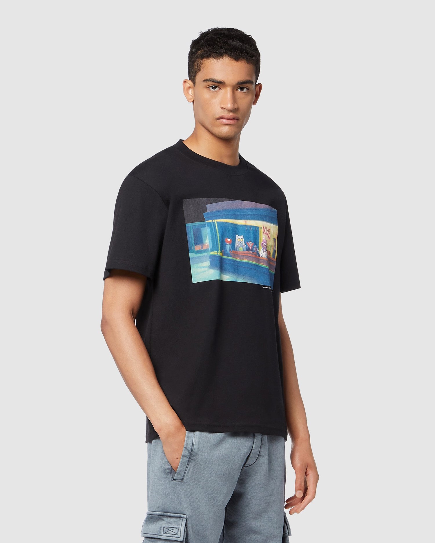T Shirts GCDS Nightmares Printed Regular T-shirt Homme Noir | 982634-FGE