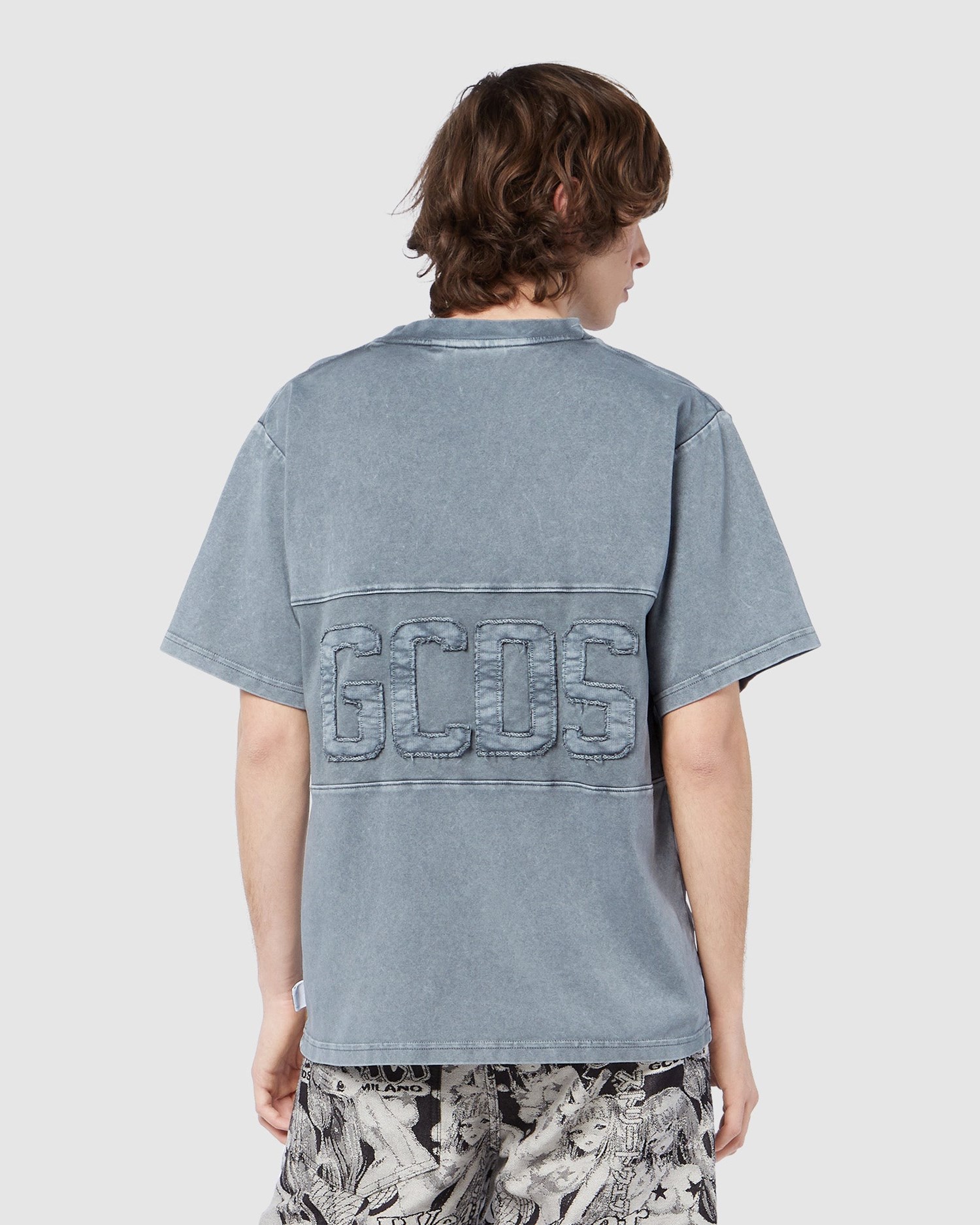 T Shirts GCDS Overdyed Logo Band T-shirt Homme Noir | 420583-XVN