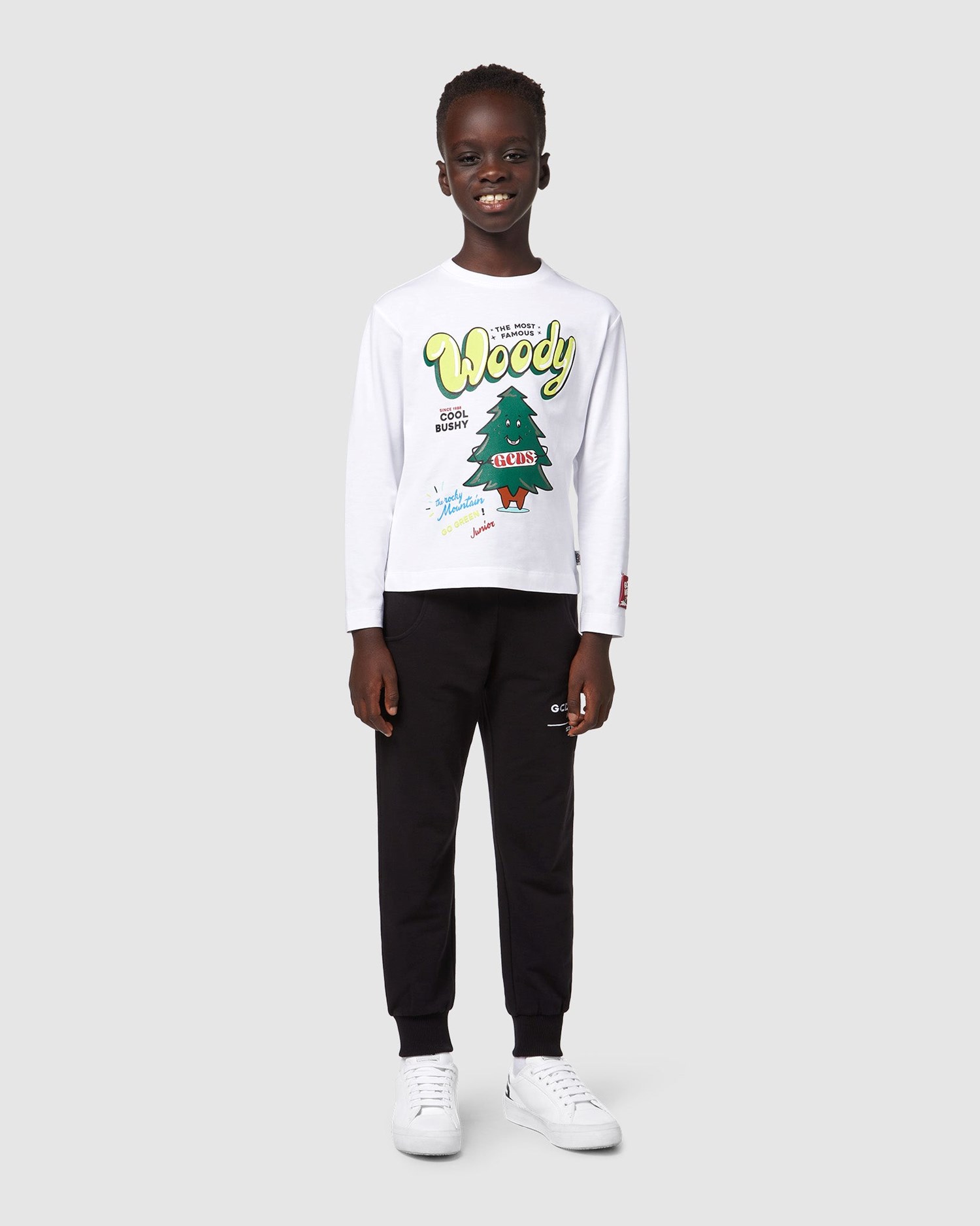T Shirts GCDS Xmas Long Sleeve T-shirt Enfant Blanche | 473025-UBJ