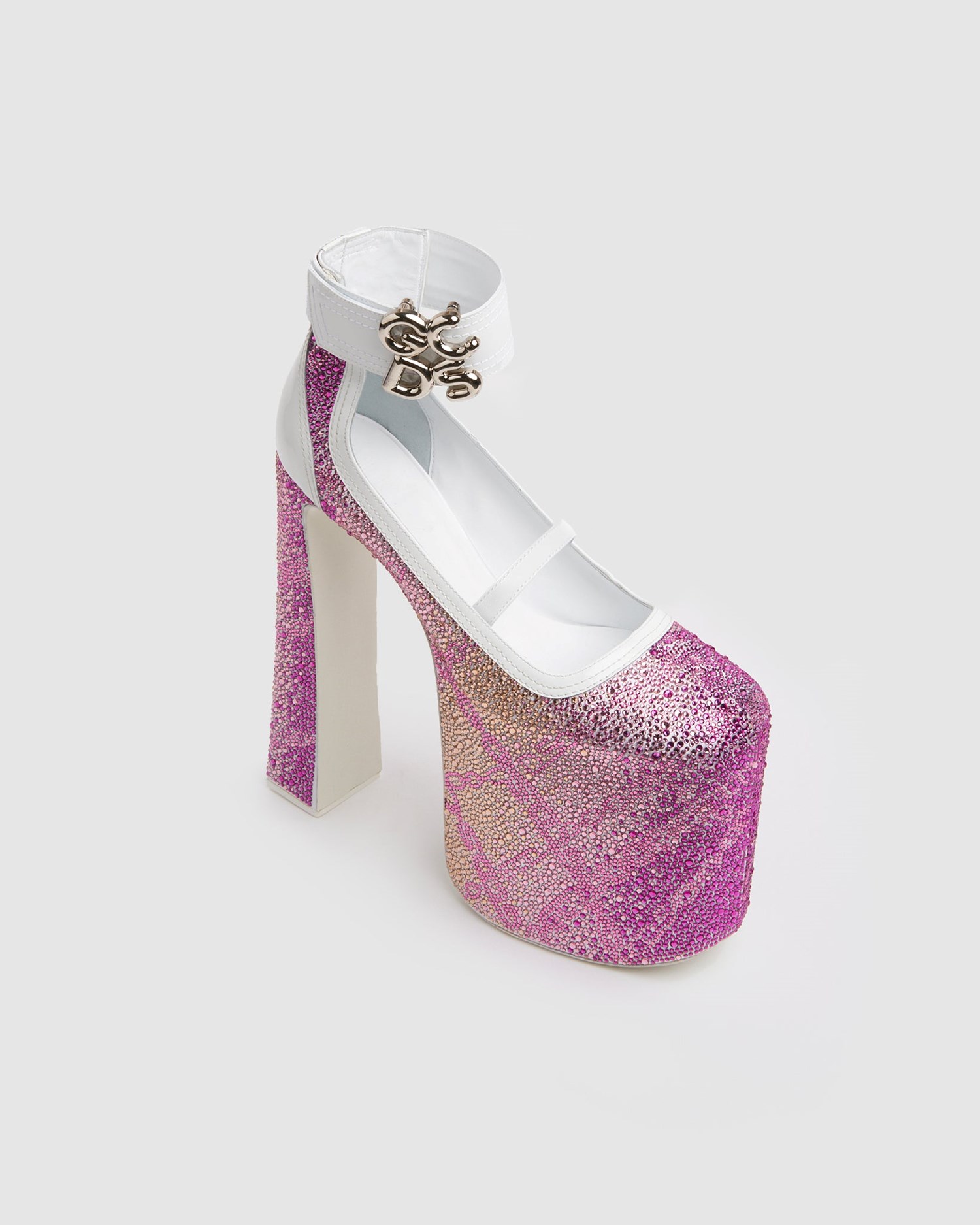 Talons GCDS Crystal Divine Heels Femme Rose | 324867-MCI