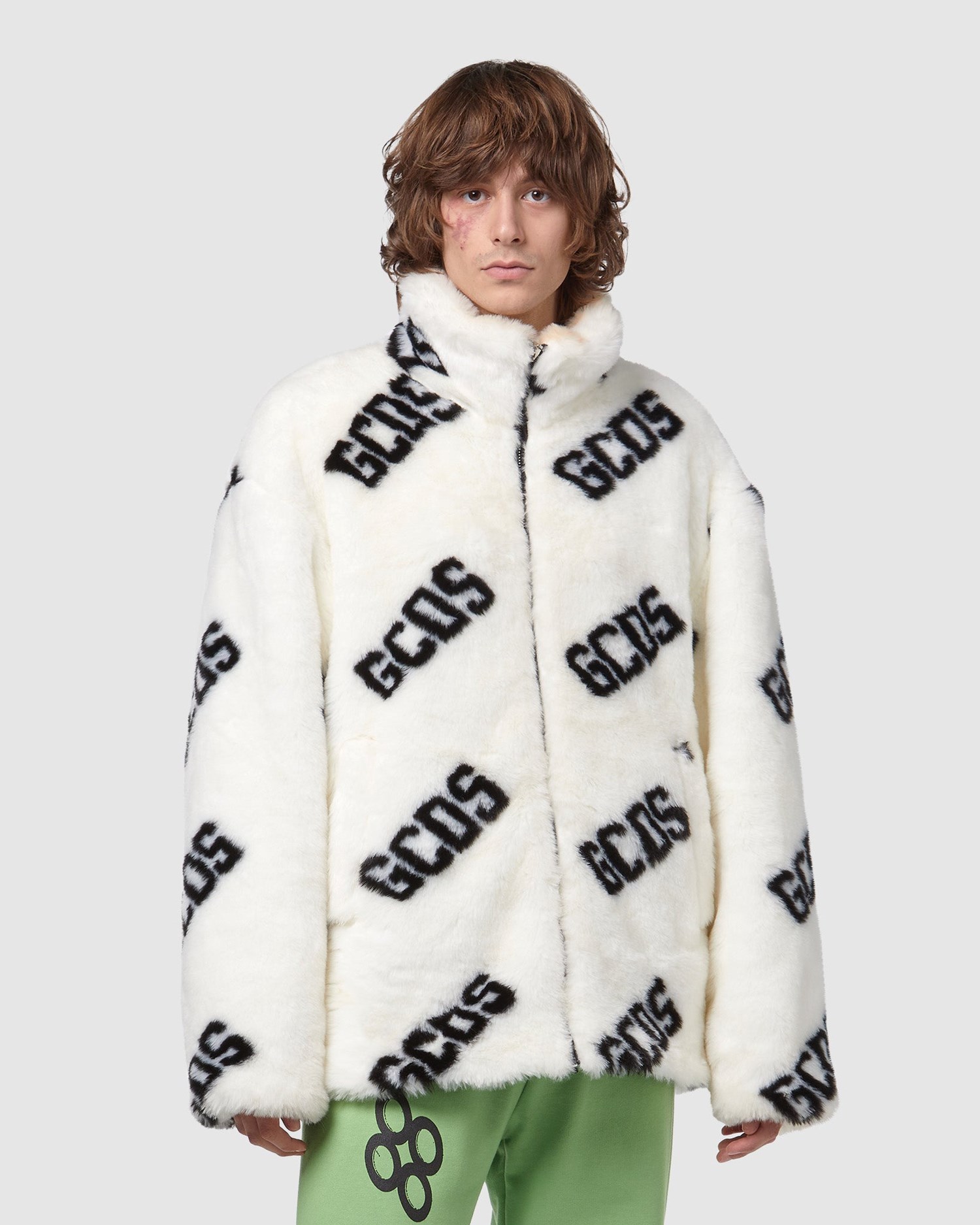 Vestes GCDS Faux Fur Jacket Homme Blanche | 543216-YWB