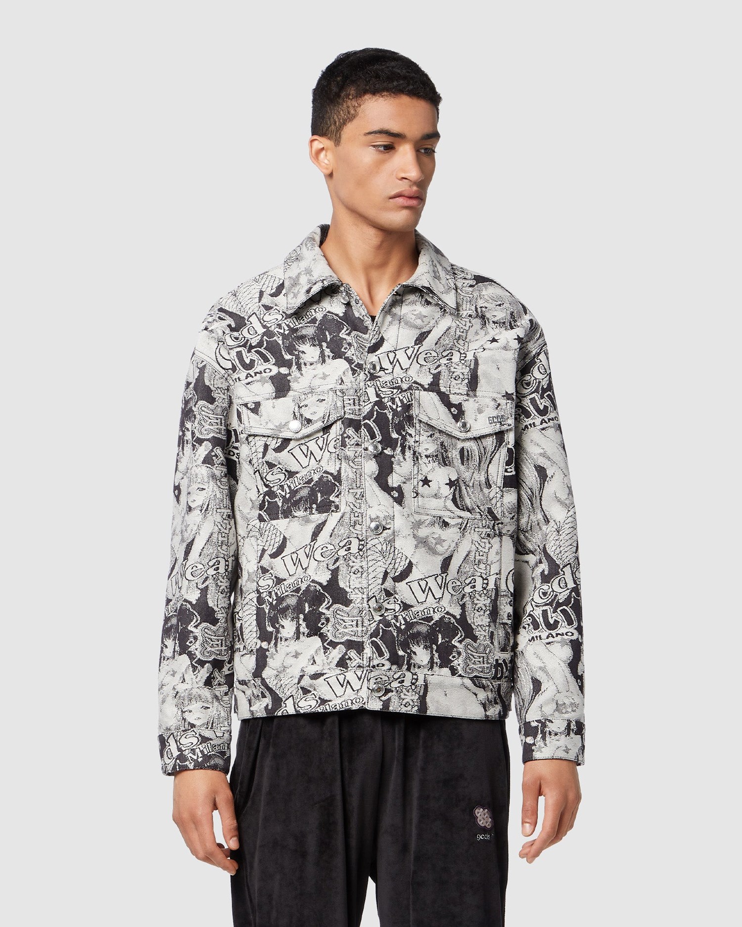 Vestes GCDS Hentai Denim Jacket Homme Noir | 629107-RFN