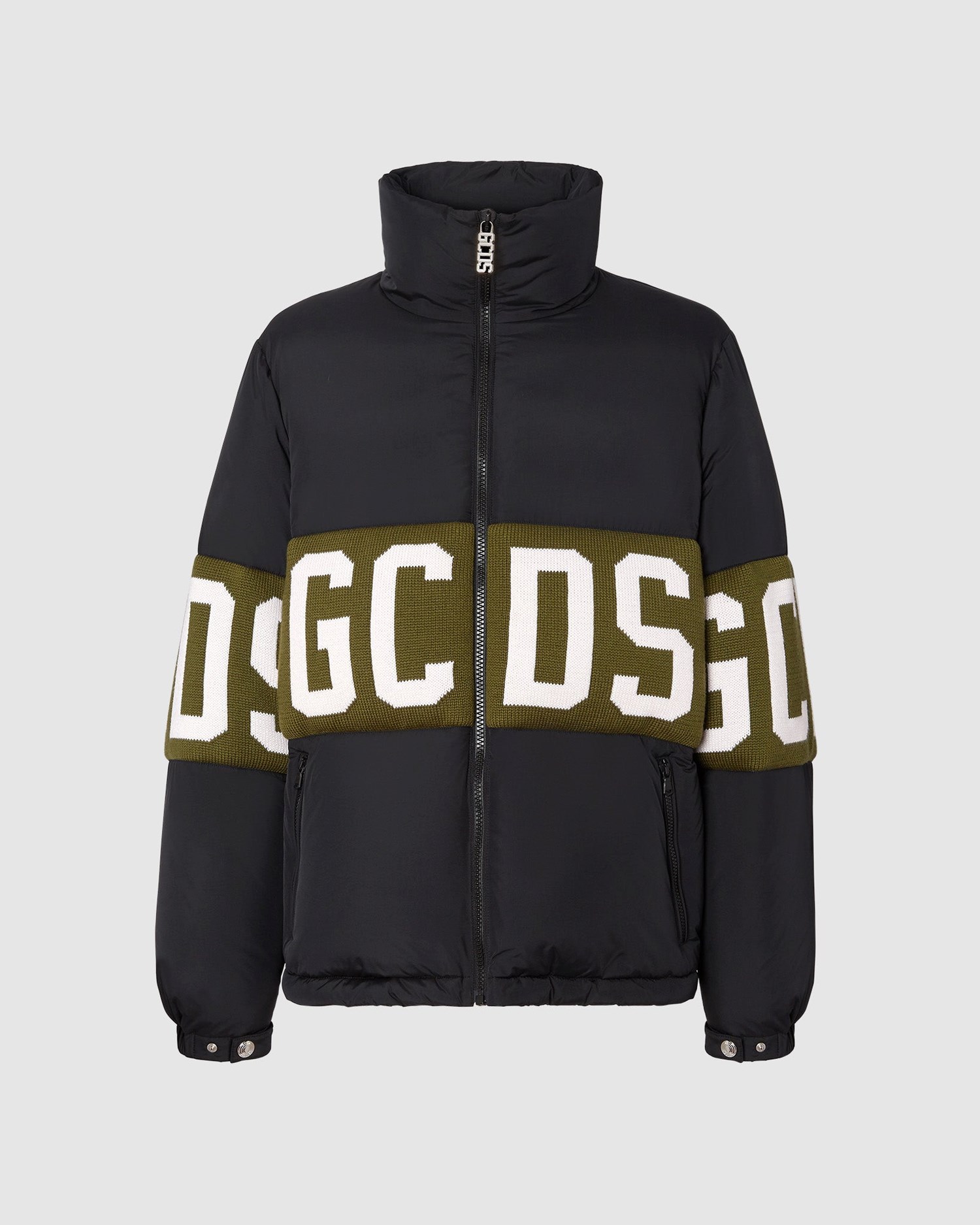 Vestes GCDS Logo Band Puffer Jacket Homme Vert | 025964-FMU