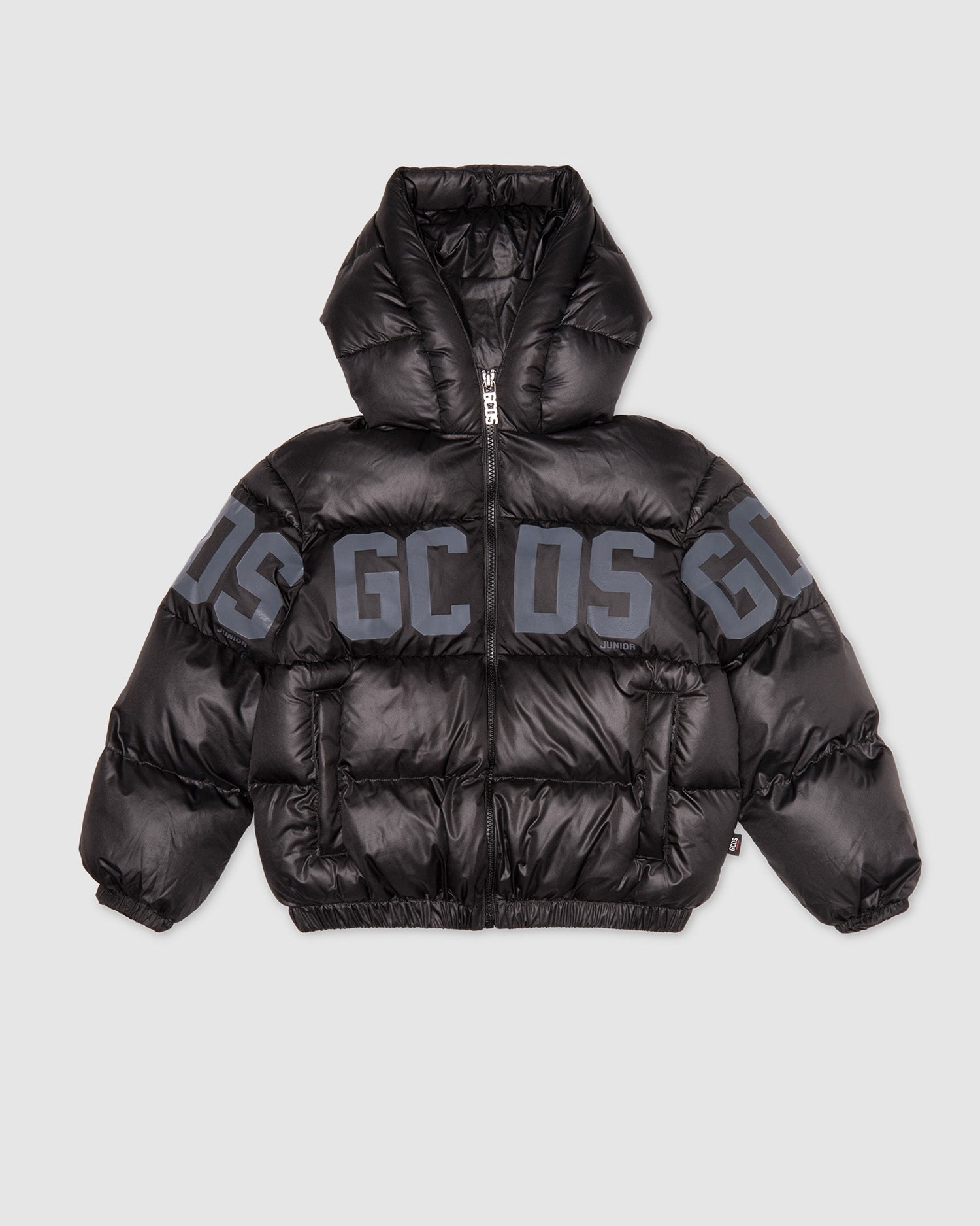 Vestes GCDS Logo Band Rembourré Jacket Enfant Noir | 019423-LXO
