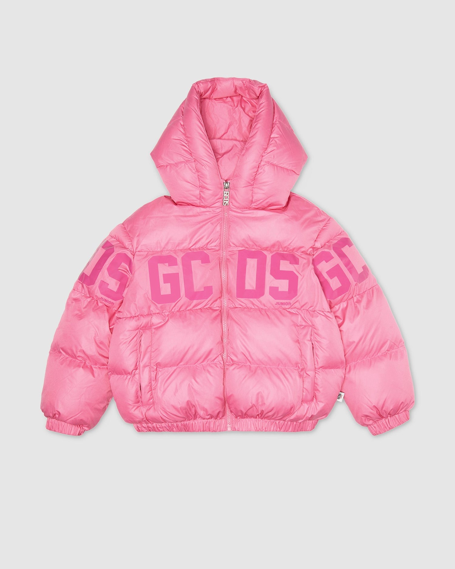 Vestes GCDS Logo Band Rembourré Jacket Enfant Rose | 082376-TCQ