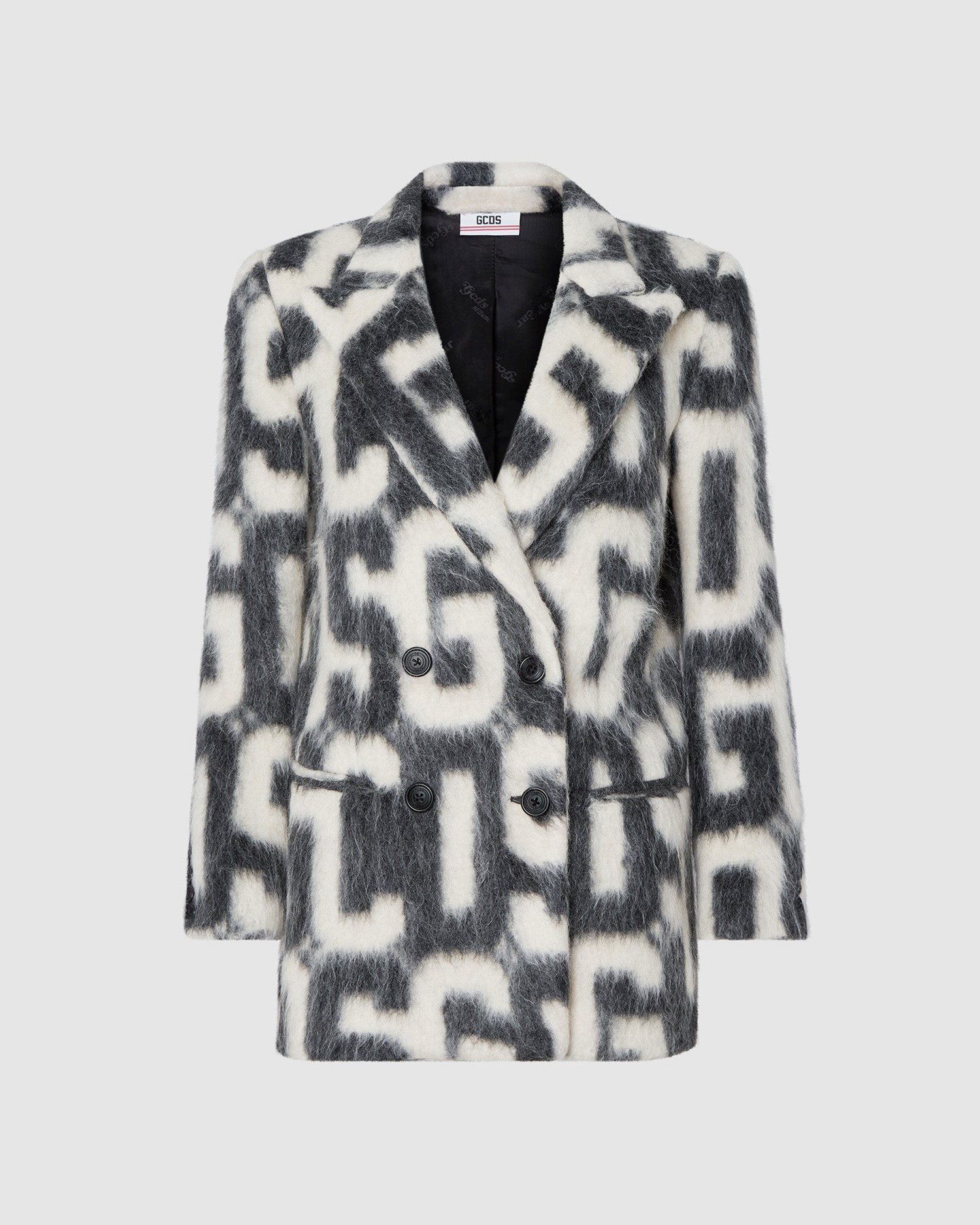 Vestes GCDS Monogram Jacquard Jacket Femme Noir | 895214-IPW