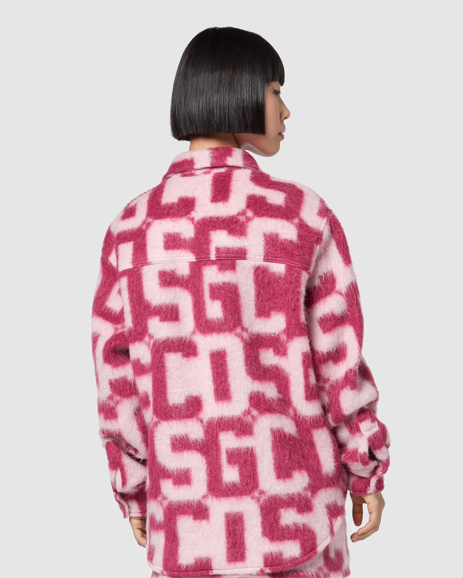 Vestes GCDS Monogram Jacquard Overshirt Femme Rose | 357982-INS